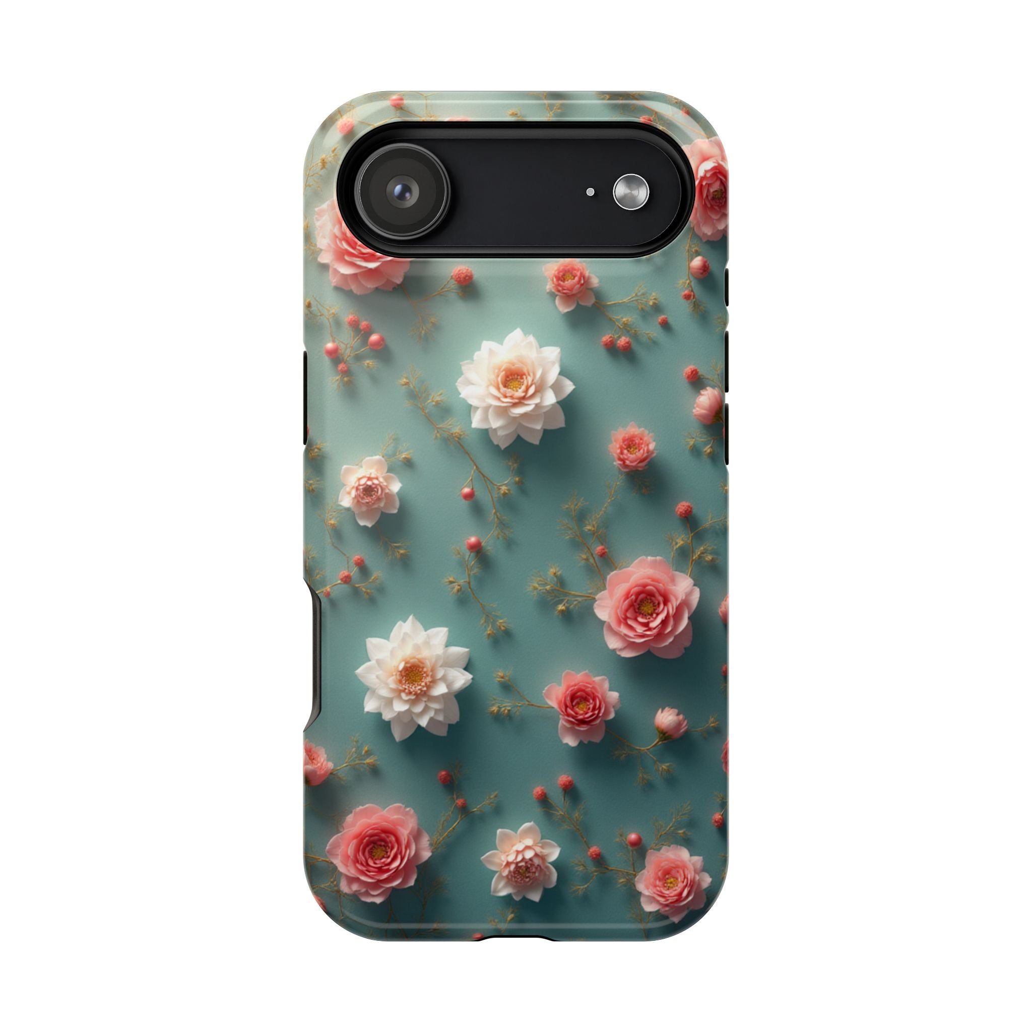 Floral Rose Pattern Magnetic Impact-Resistant Phone Case