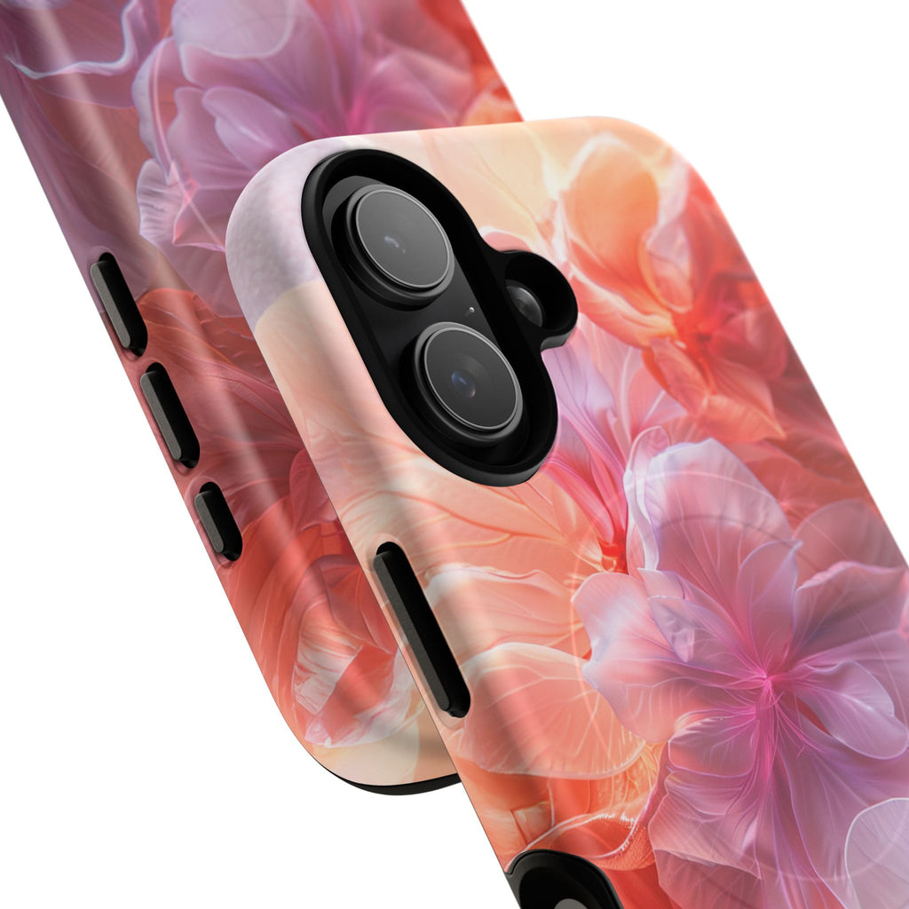 Floral Dream Tough Magnetic Phone Case — Pink Peach Petal Design