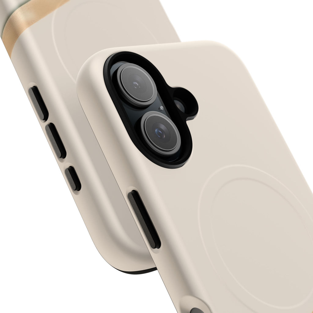 MagSafe Tough Phone Case — Sleek Sandstone with Gold Accent