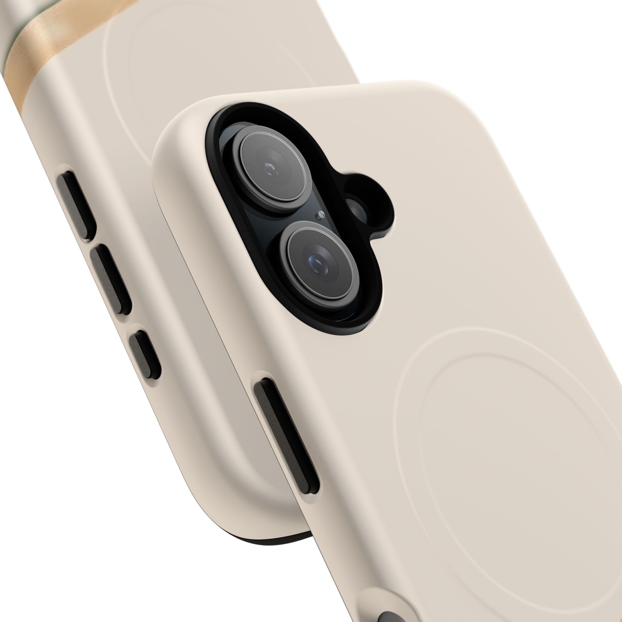 MagSafe Tough Phone Case — Sleek Sandstone with Gold Accent