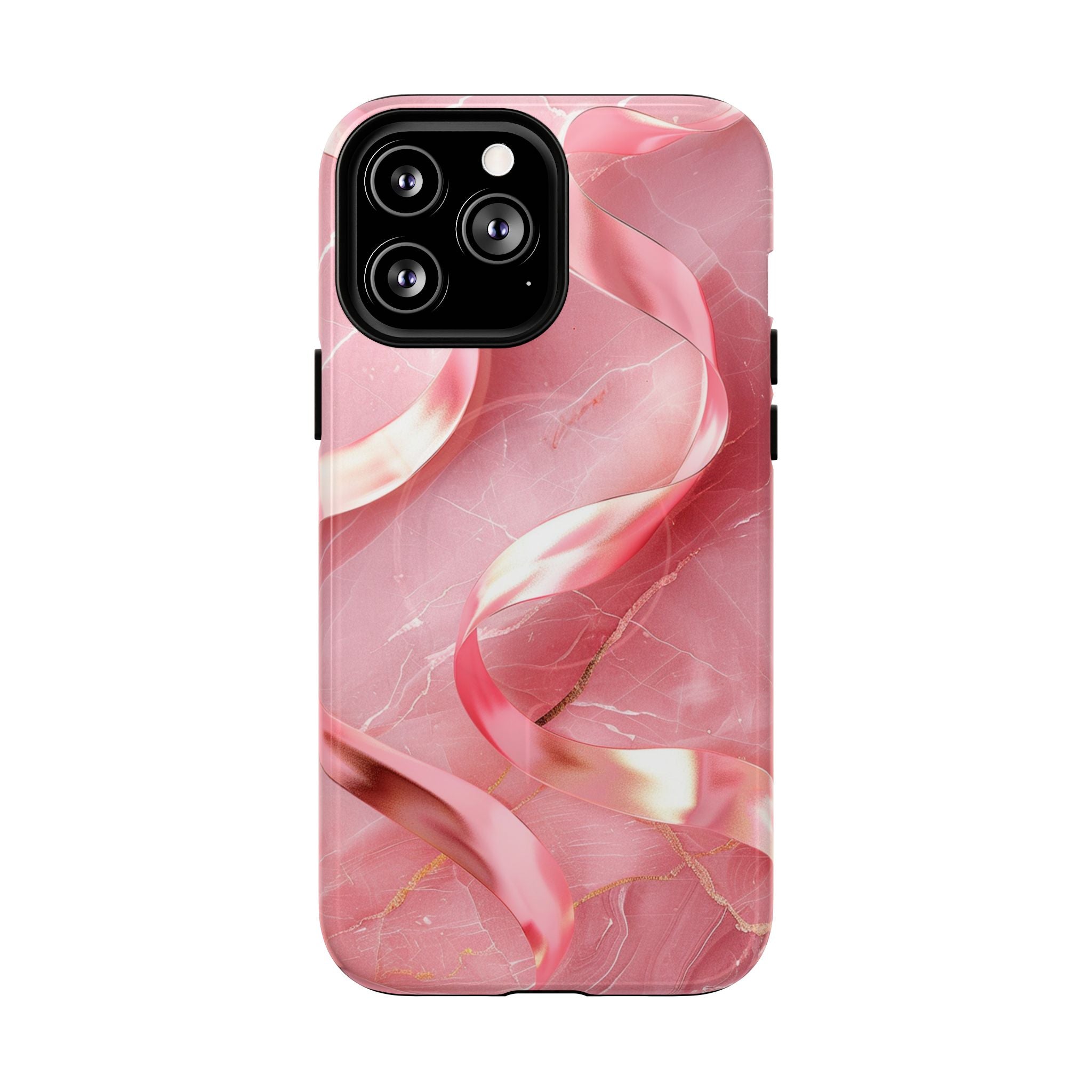 Pink Marble Tough Magnetic Phone Case — Abstract Rose Swirl Magnetic iPhone Cover