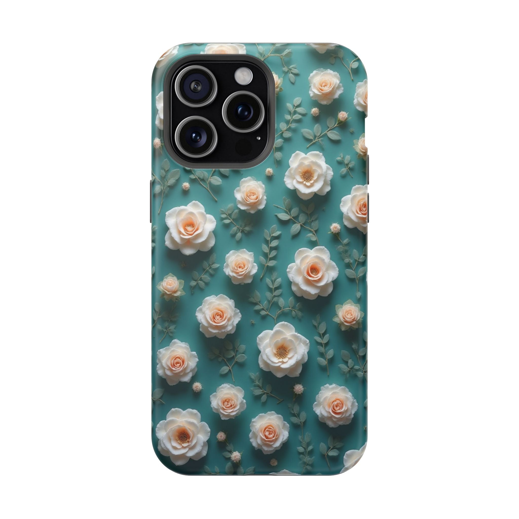 Floral Rose Pattern Magnetic Impact-Resistant Phone Case