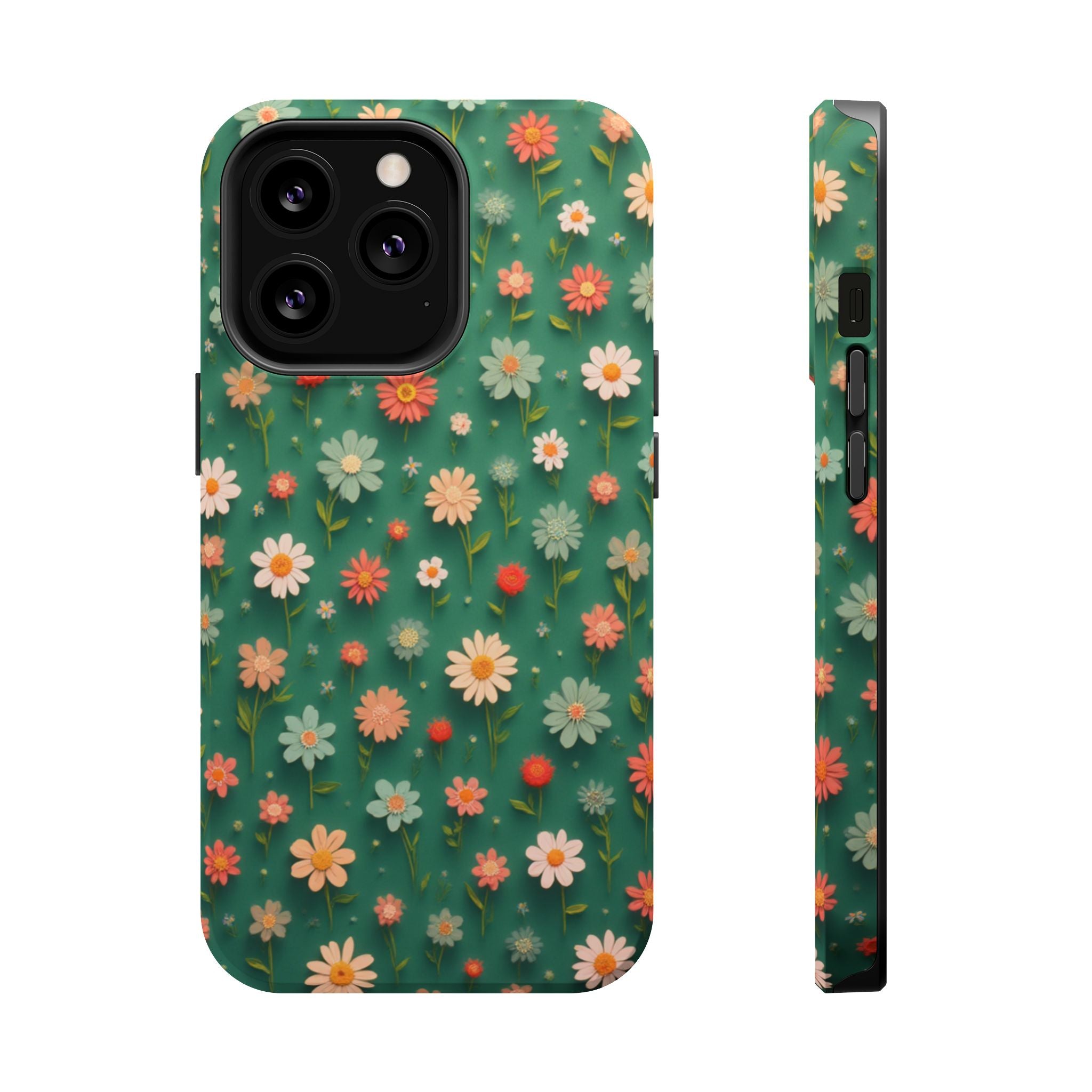 Floral Daisy Magnetic Impact-Resistant Phone Case