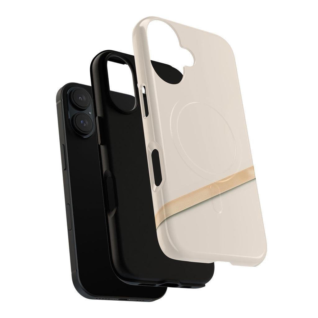 MagSafe Tough Phone Case — Sleek Sandstone with Gold Accent