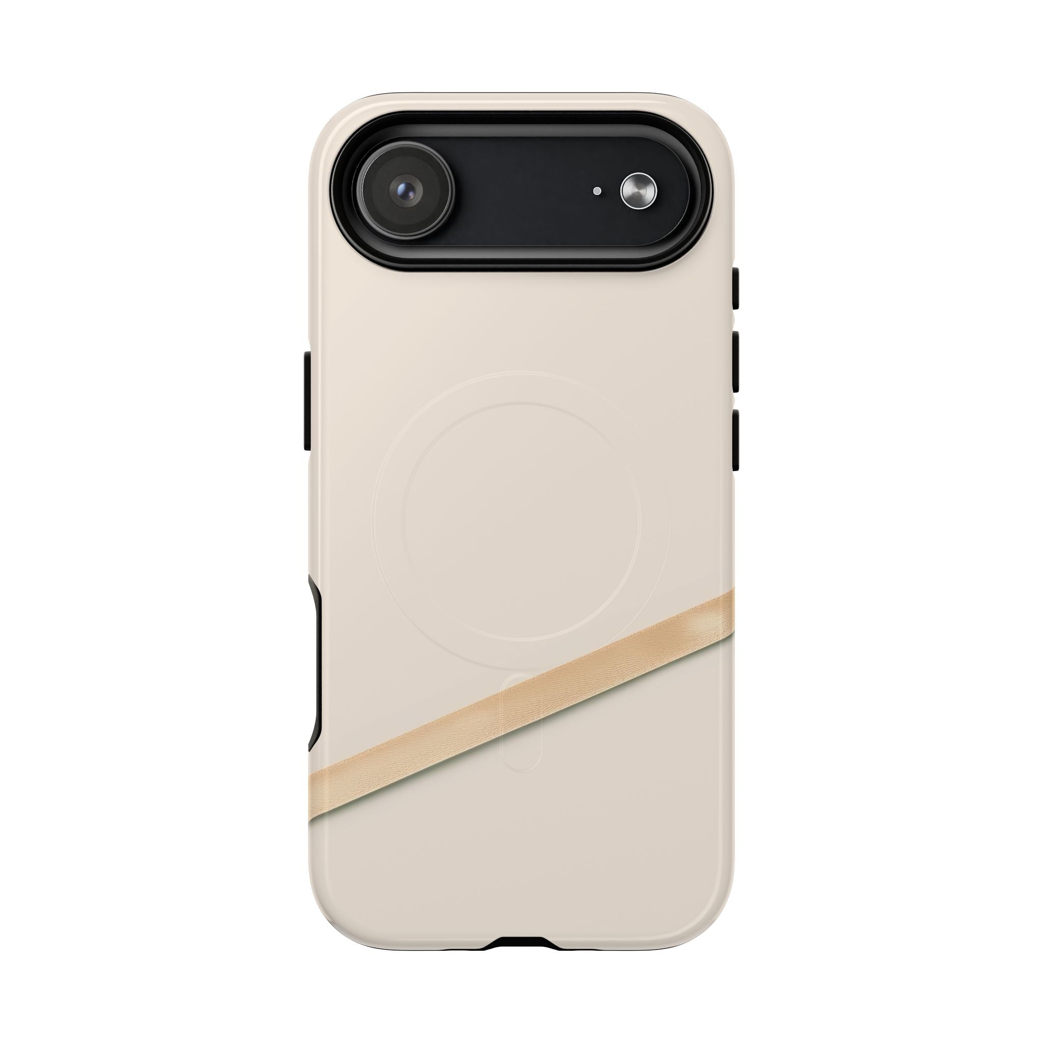 MagSafe Tough Phone Case — Sleek Sandstone with Gold Accent