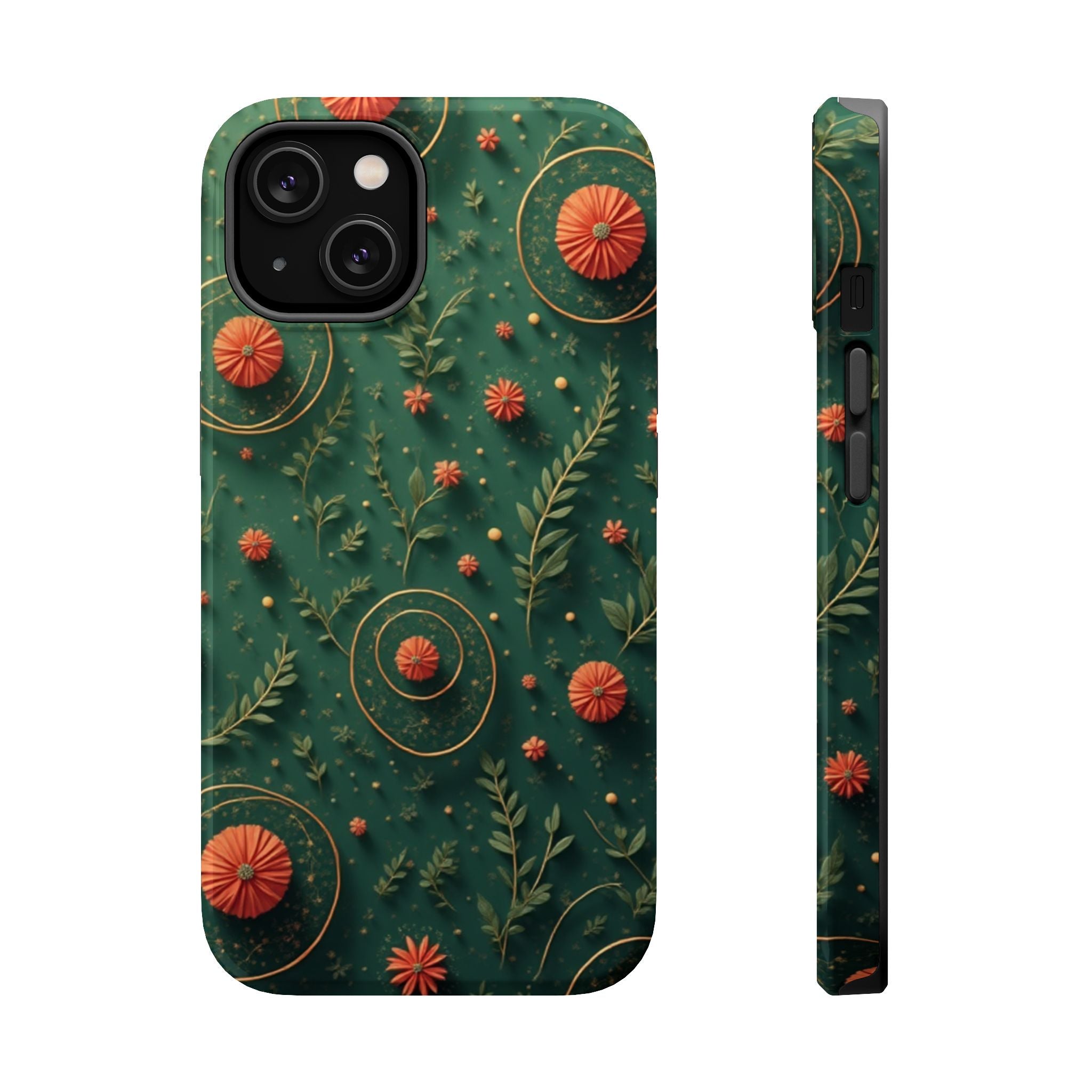 Floral Green Magnetic Impact Phone Case — Protective Botanical Design