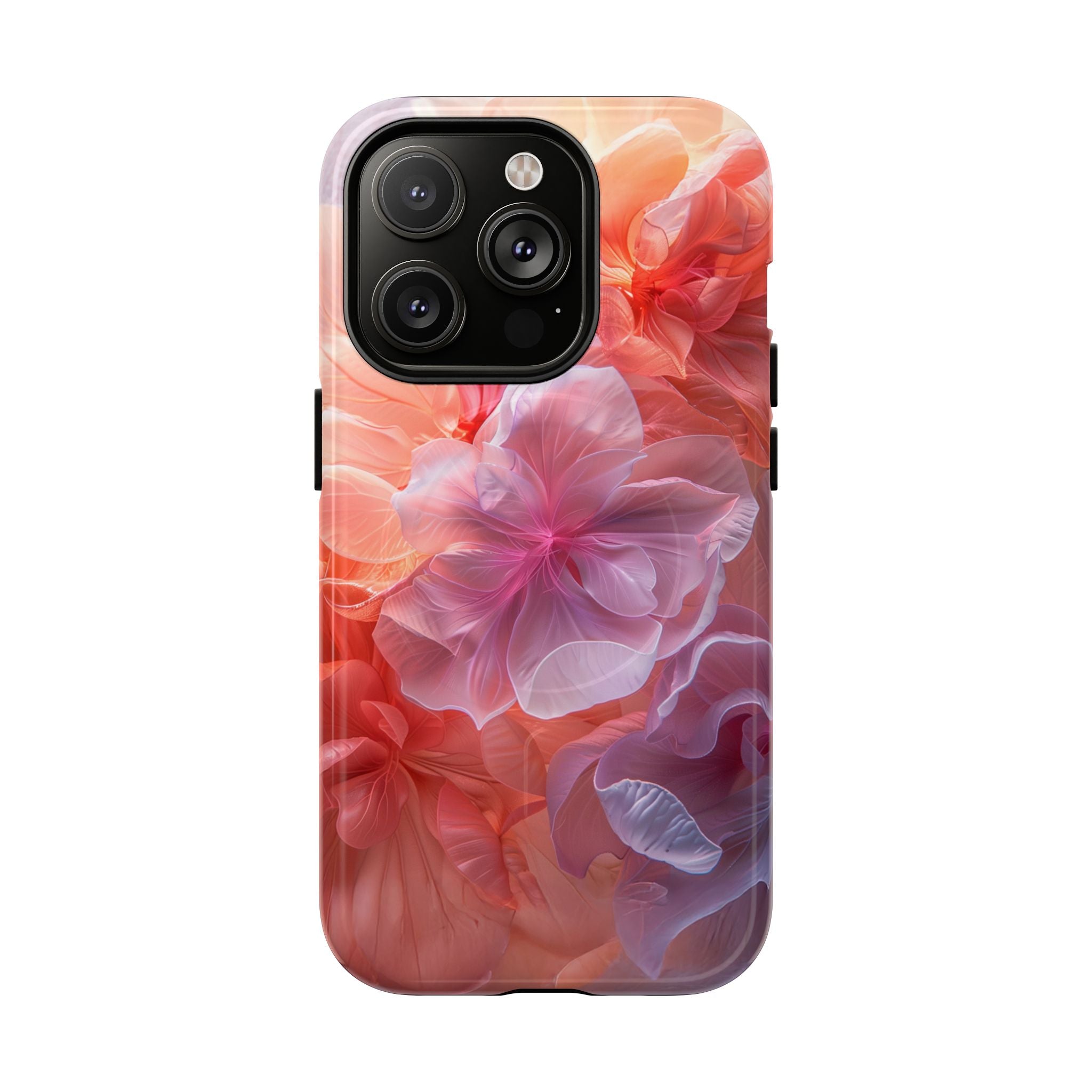 Floral Dream Tough Magnetic Phone Case — Pink Peach Petal Design