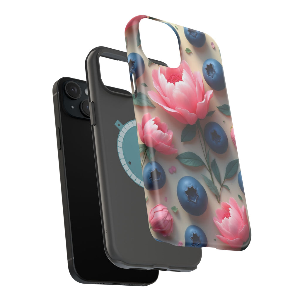 Floral Blueberry Phone Case — Magnetic Impact-Resistant