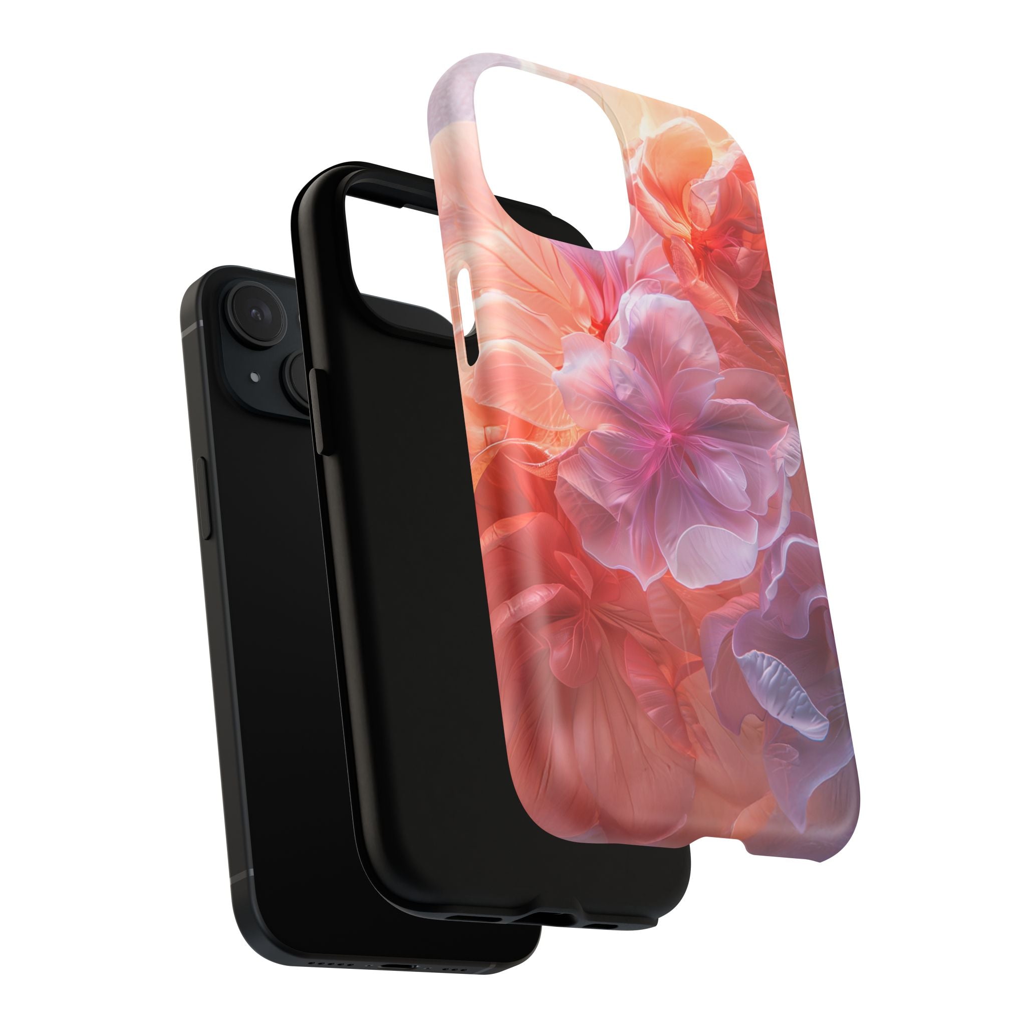 Floral Dream Tough Magnetic Phone Case — Pink Peach Petal Design
