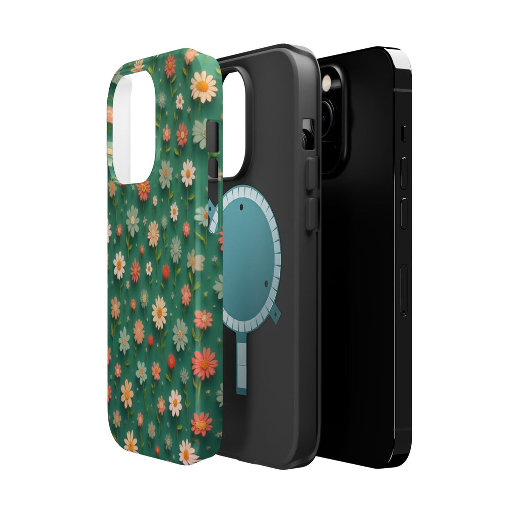 Floral Daisy Magnetic Impact-Resistant Phone Case
