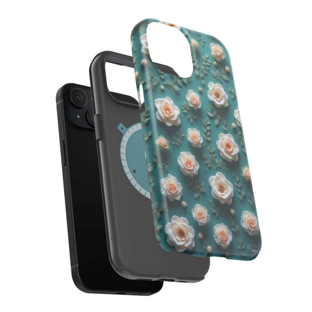 Floral Rose Pattern Magnetic Impact-Resistant Phone Case