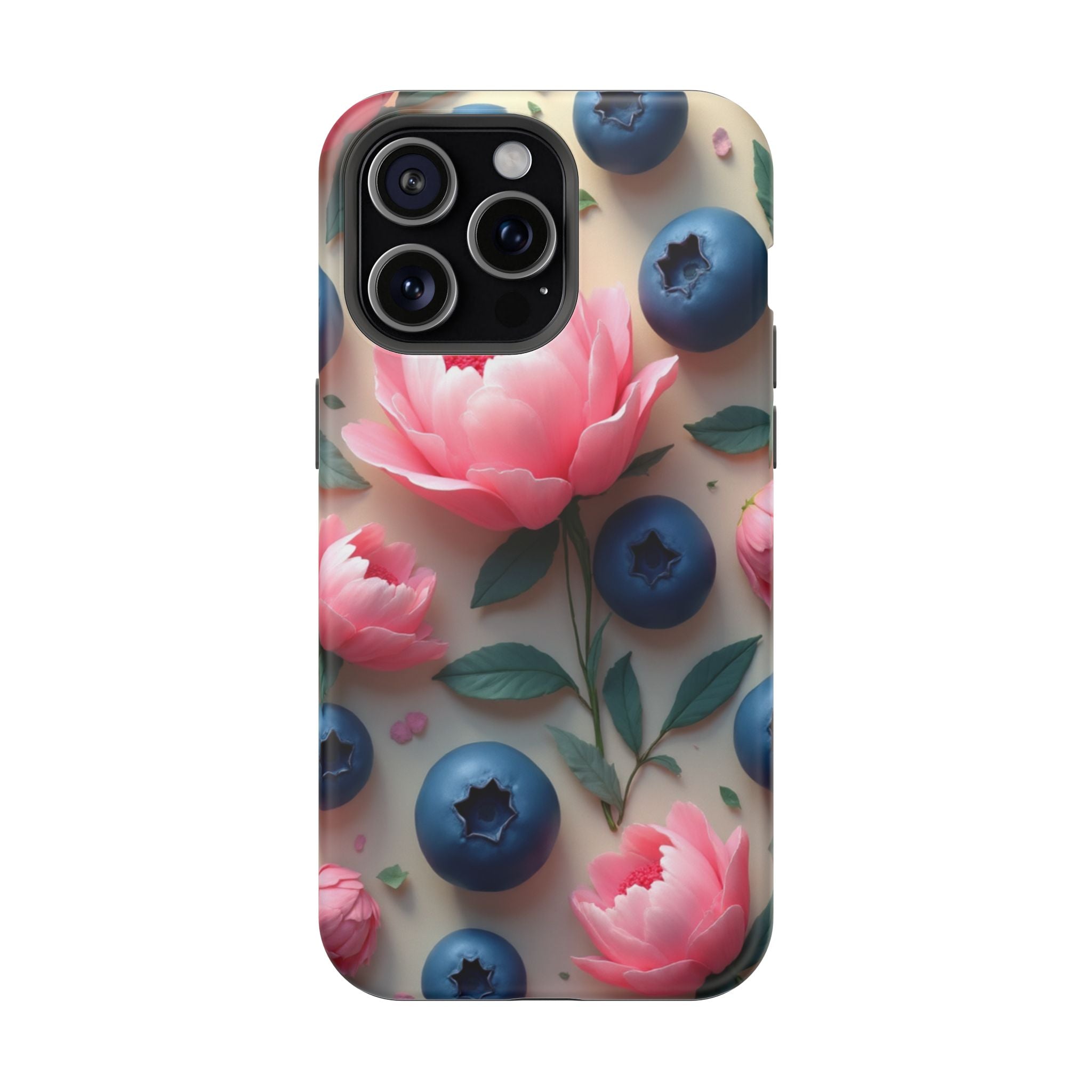 Floral Blueberry Phone Case — Magnetic Impact-Resistant