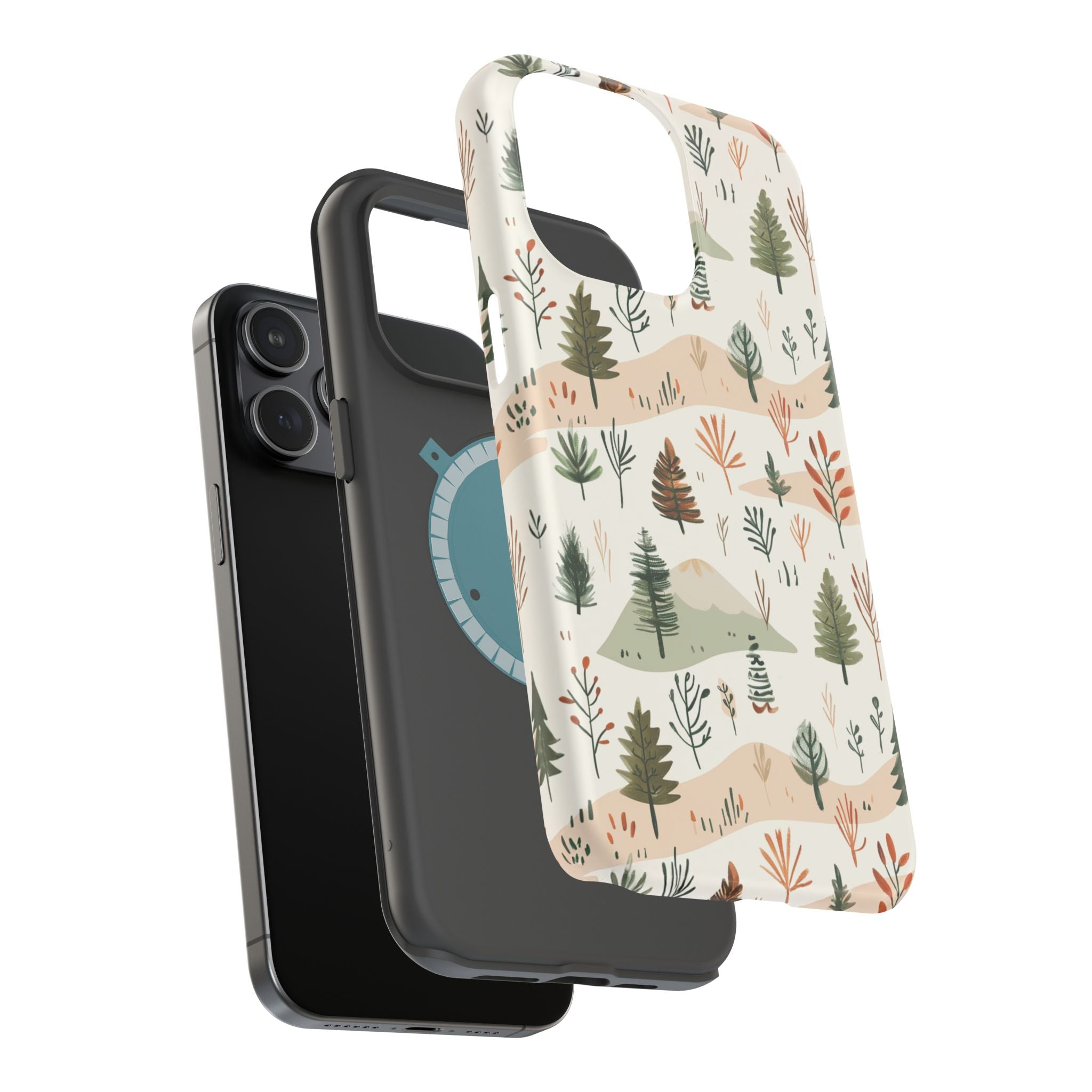 Magnetic Impact-Resistant Phone Case — Woodland Trees Pattern