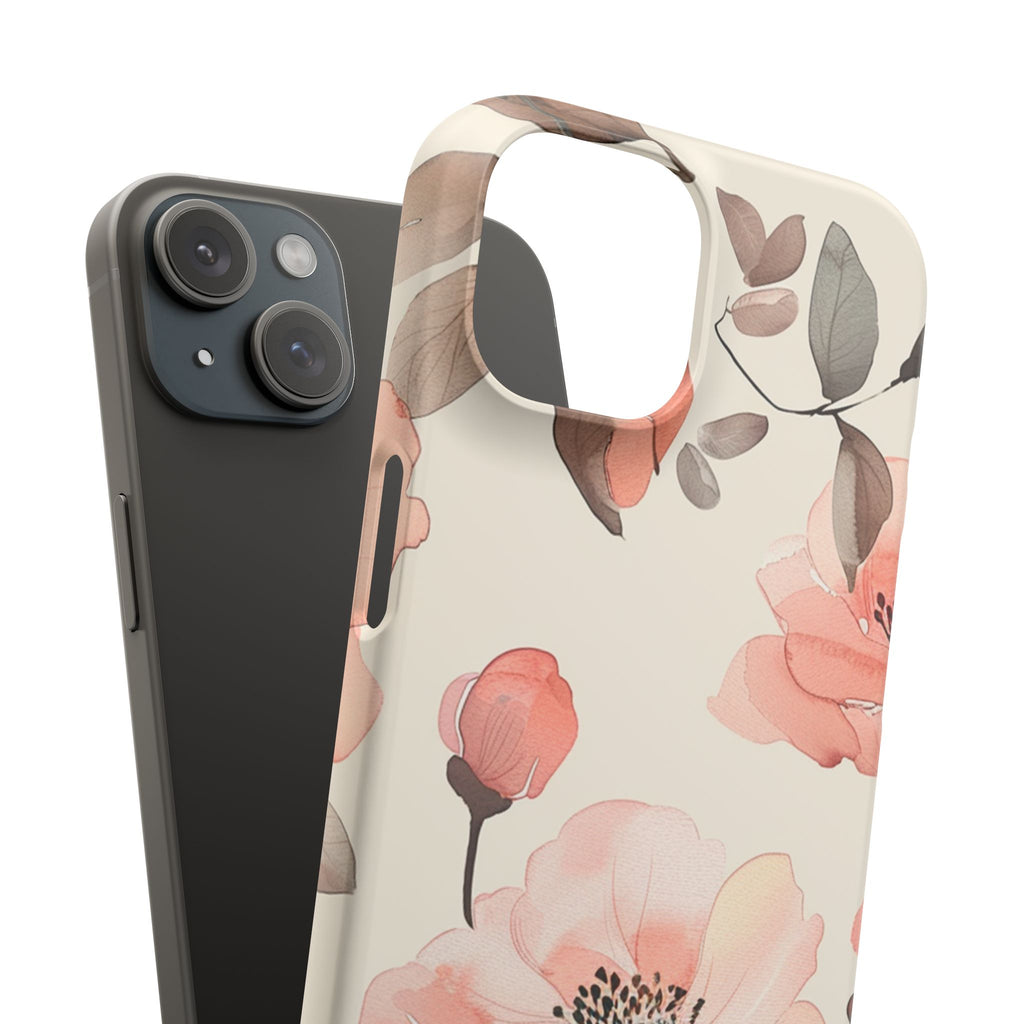 Floral Snap Phone Case — Blush Watercolor Poppies