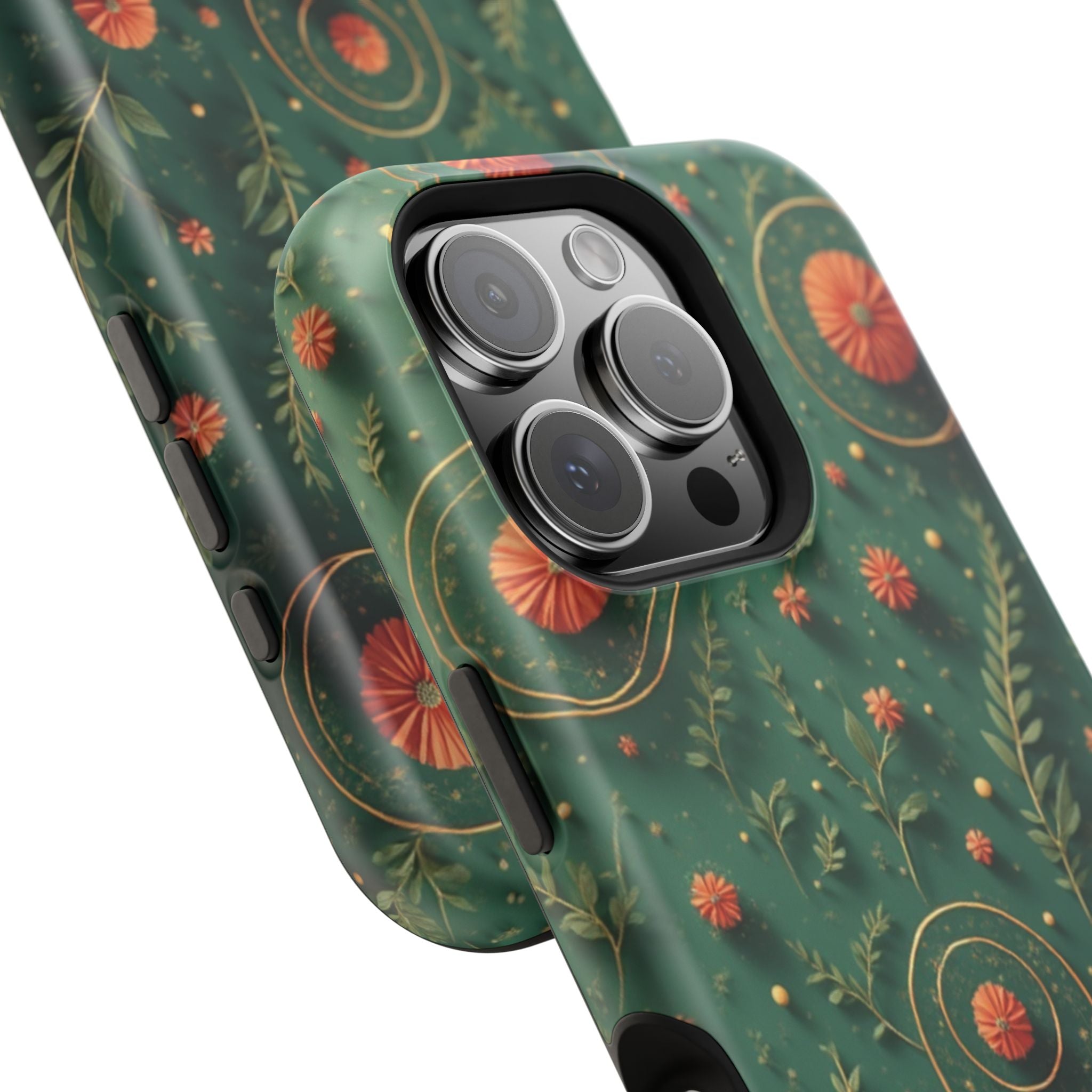 Floral Green Magnetic Impact Phone Case — Protective Botanical Design