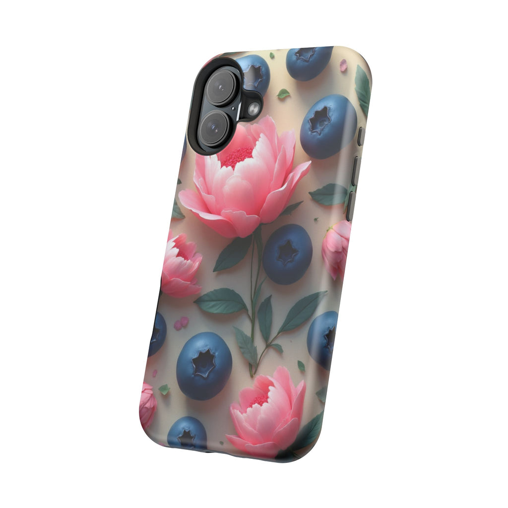 Floral Blueberry Phone Case — Magnetic Impact-Resistant
