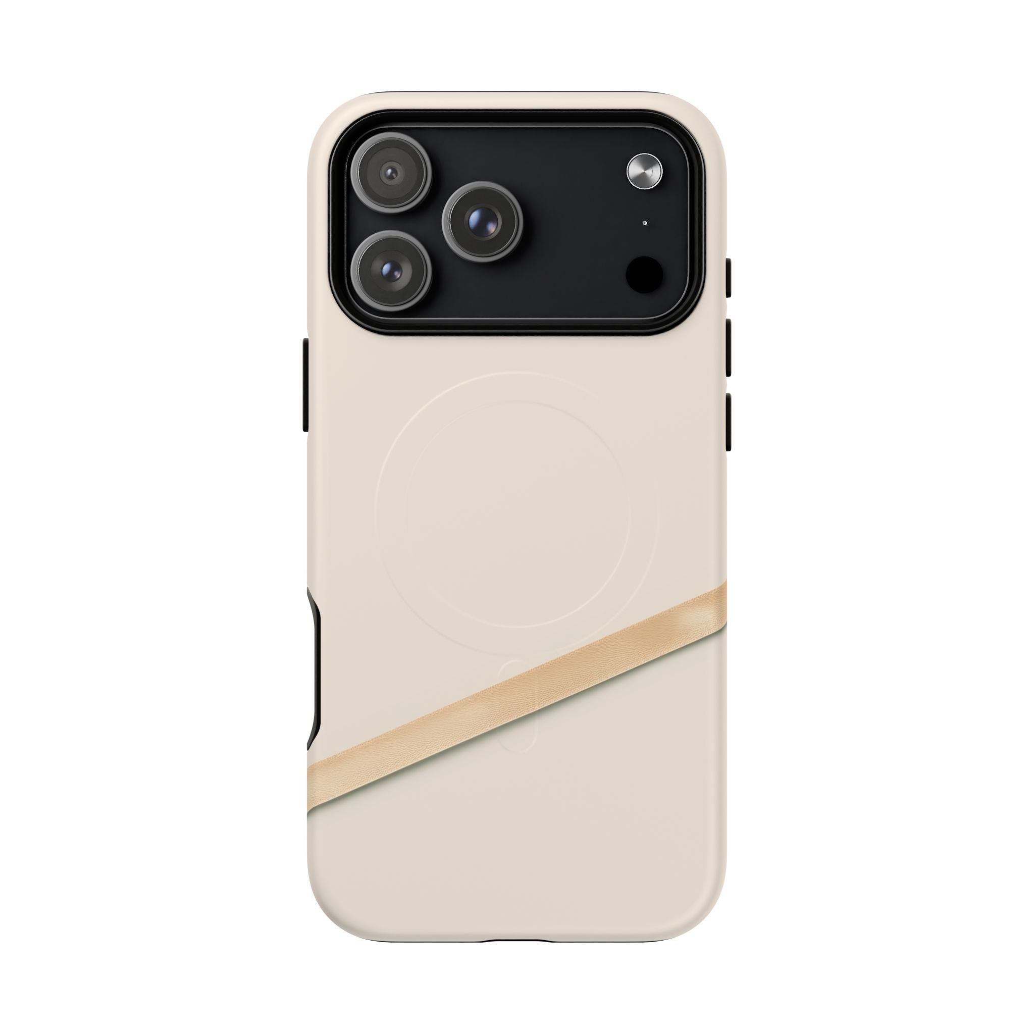 MagSafe Tough Phone Case — Sleek Sandstone with Gold Accent