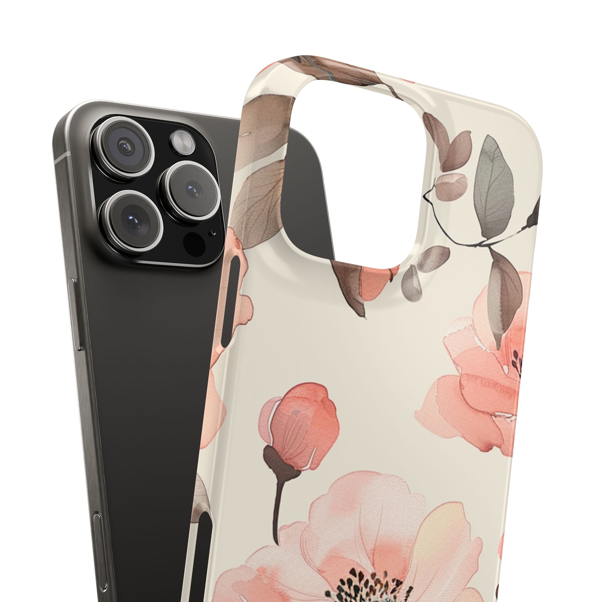 Floral Snap Phone Case — Blush Watercolor Poppies