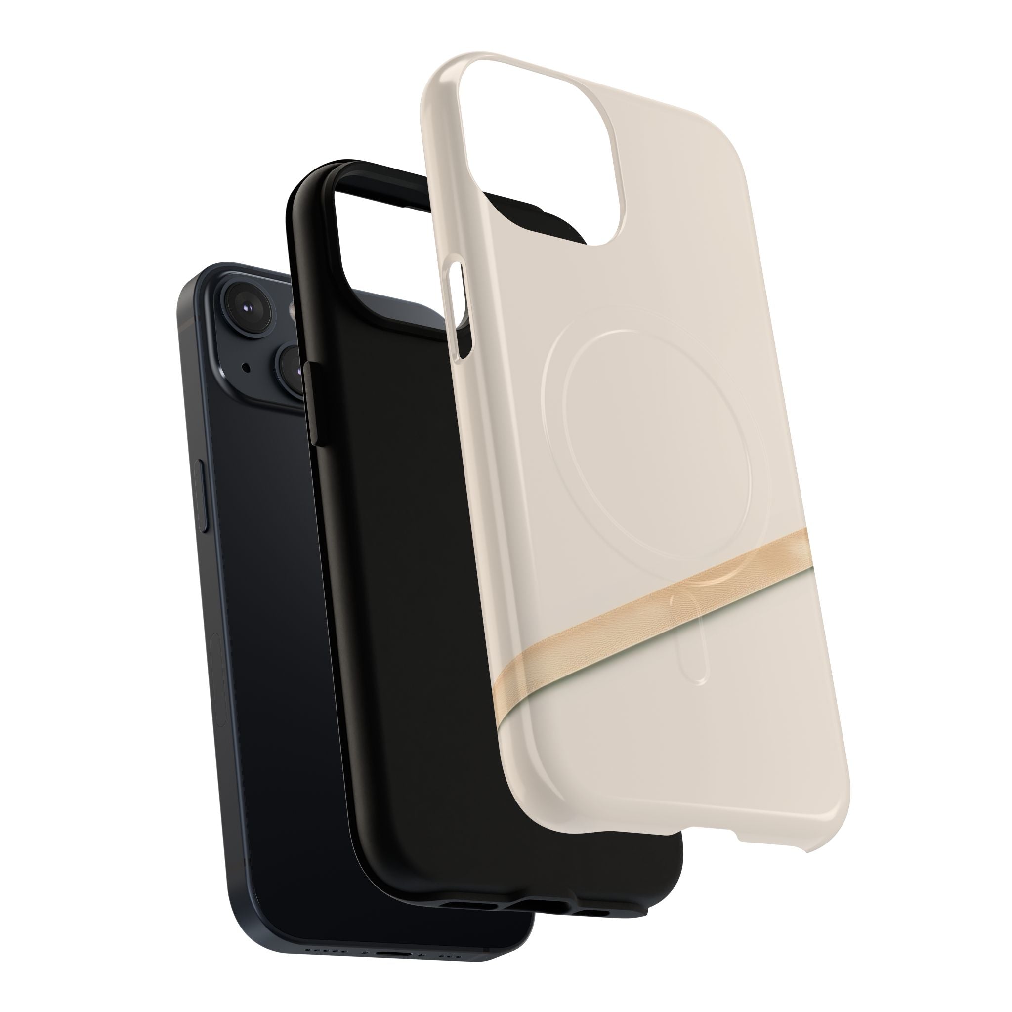 MagSafe Tough Phone Case — Sleek Sandstone with Gold Accent