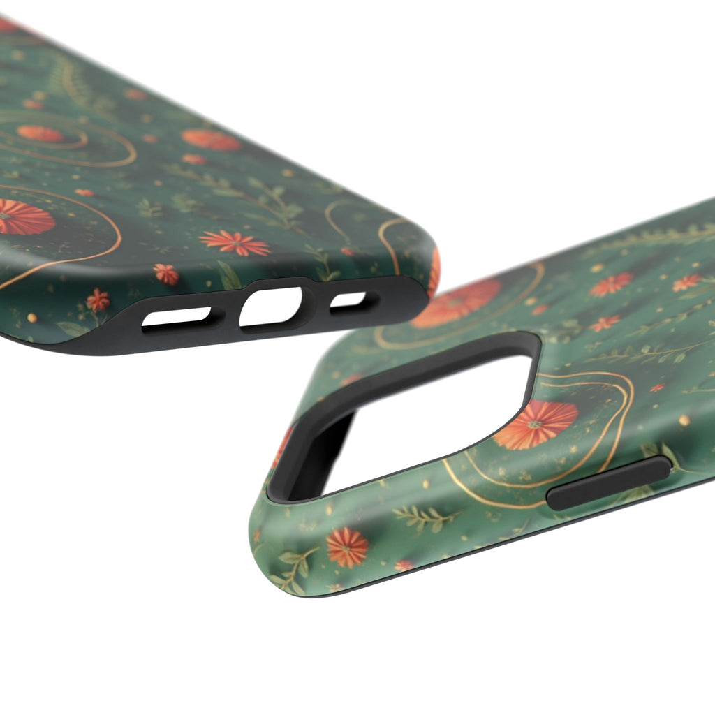 Floral Green Magnetic Impact Phone Case — Protective Botanical Design