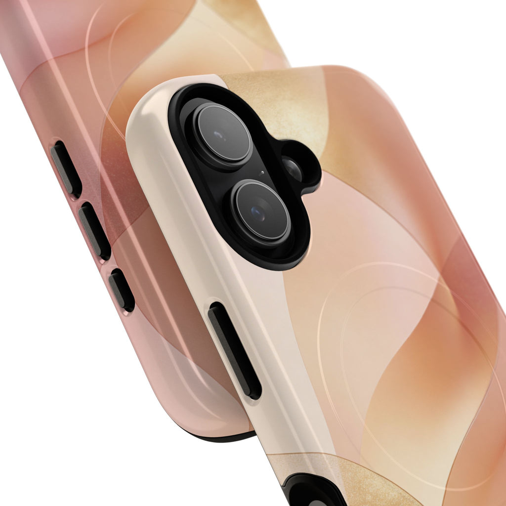 Magnetic Tough Phone Case — Abstract Peach Wave Armor