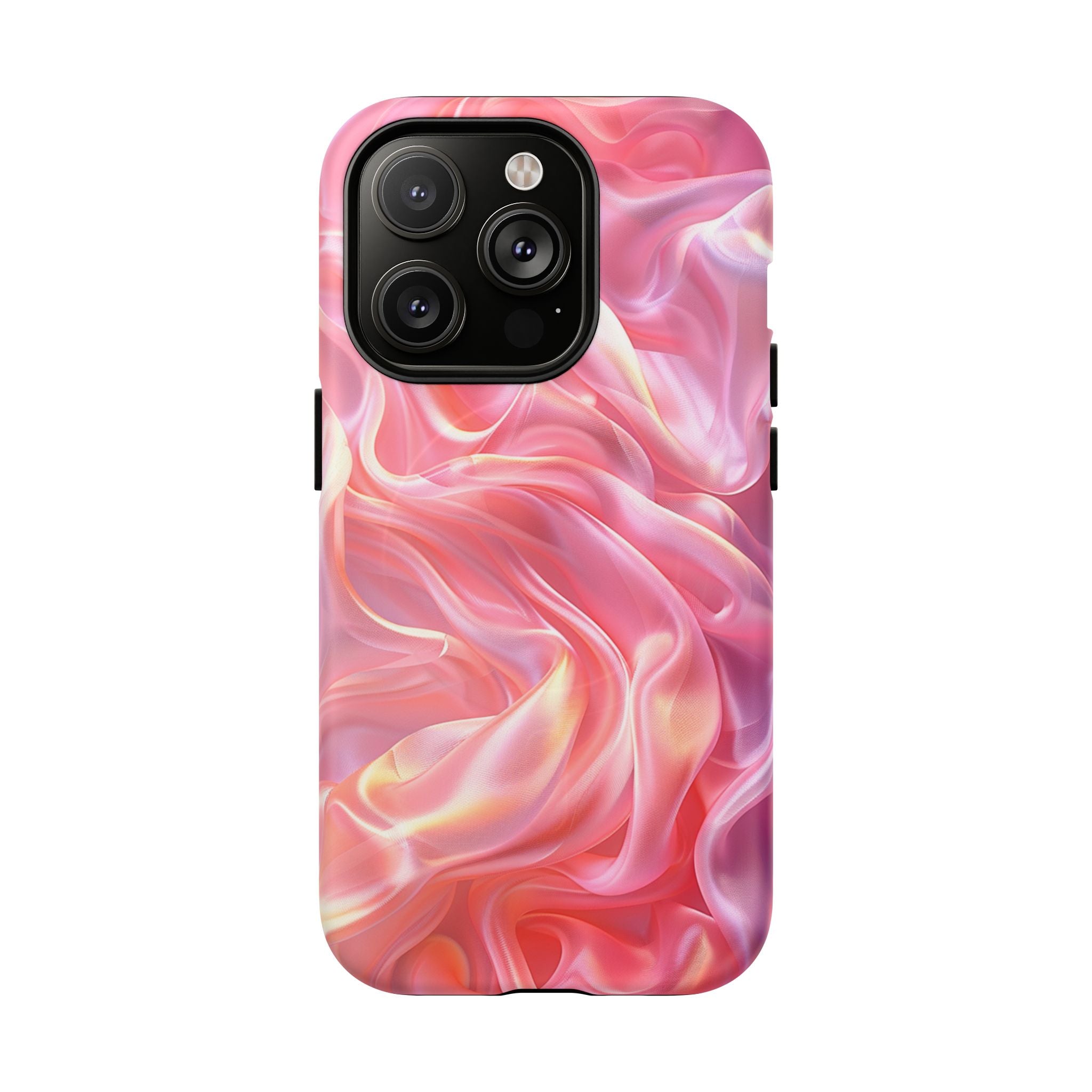 Pink Swirl Tough Magnetic Phone Case — Protective Magnetic iPhone Cover with Iridescent Marble Design