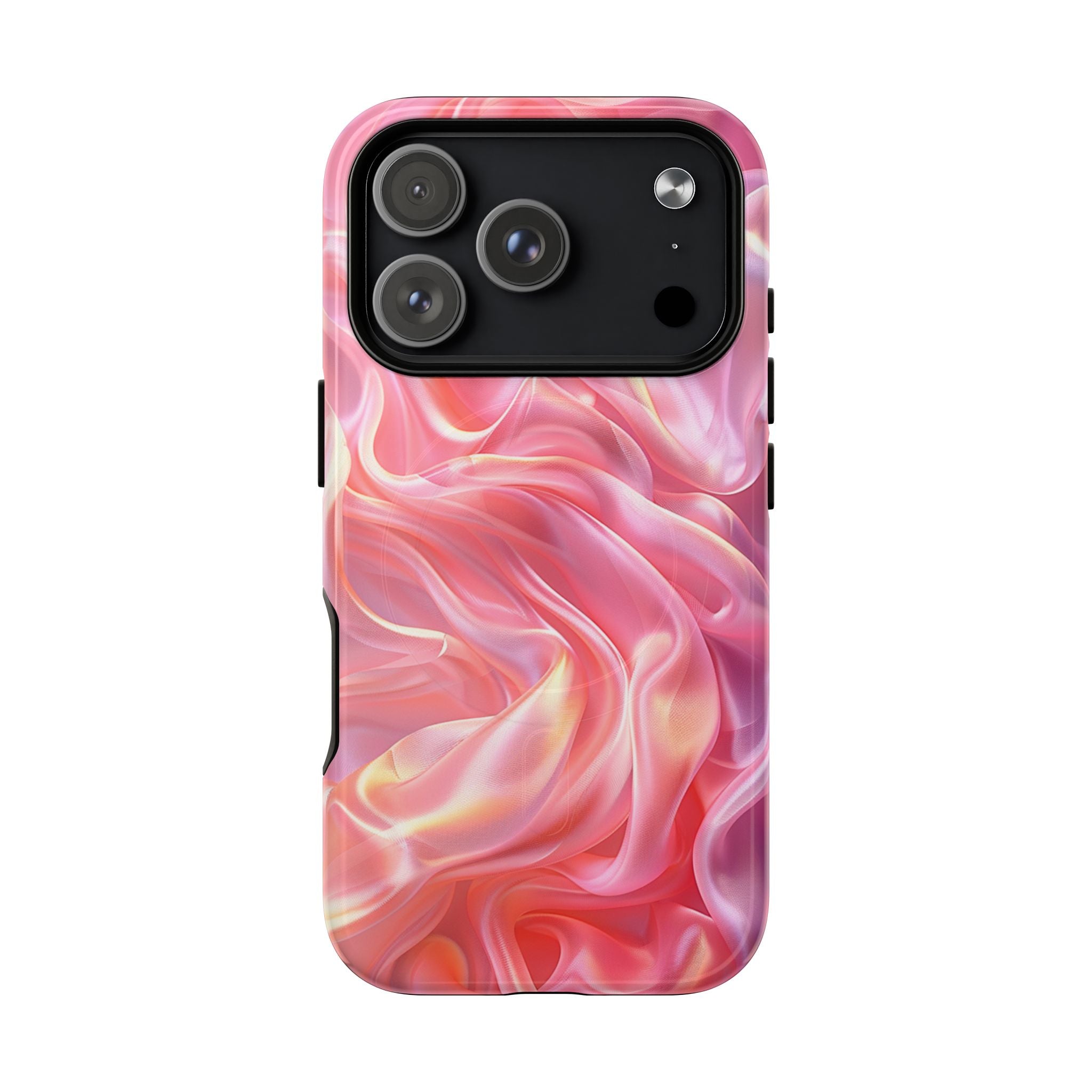 Pink Swirl Tough Magnetic Phone Case — Protective Magnetic iPhone Cover with Iridescent Marble Design