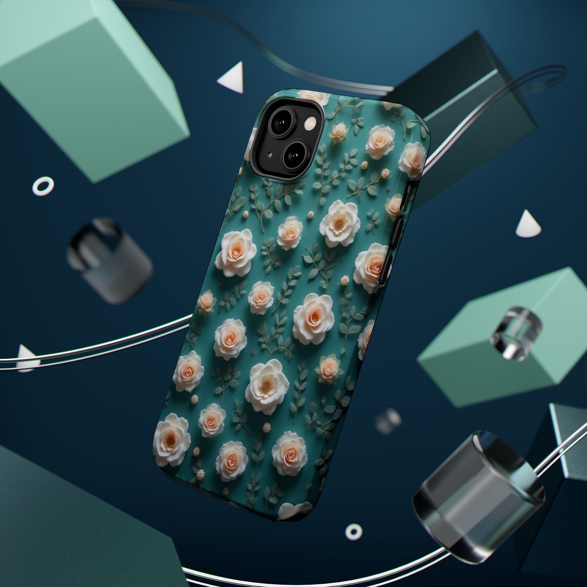 Floral Rose Pattern Magnetic Impact-Resistant Phone Case