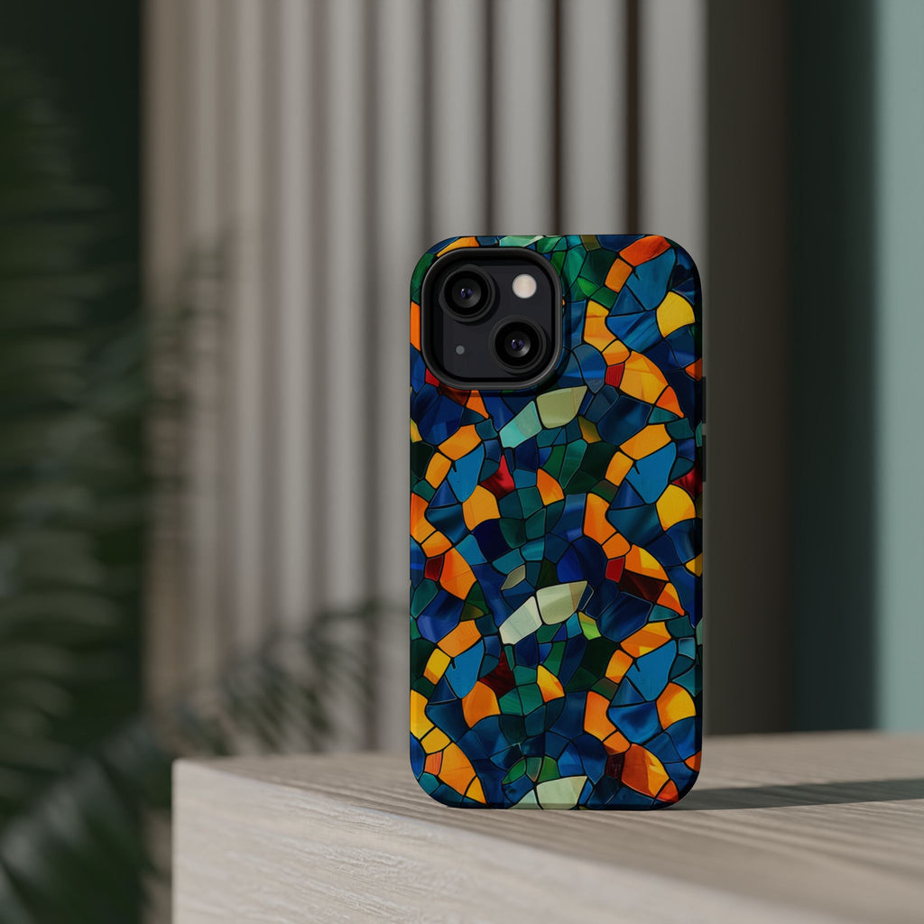 Stained Glass Mosaic Magnetic Impact Phone Case — Durable Protective Cover