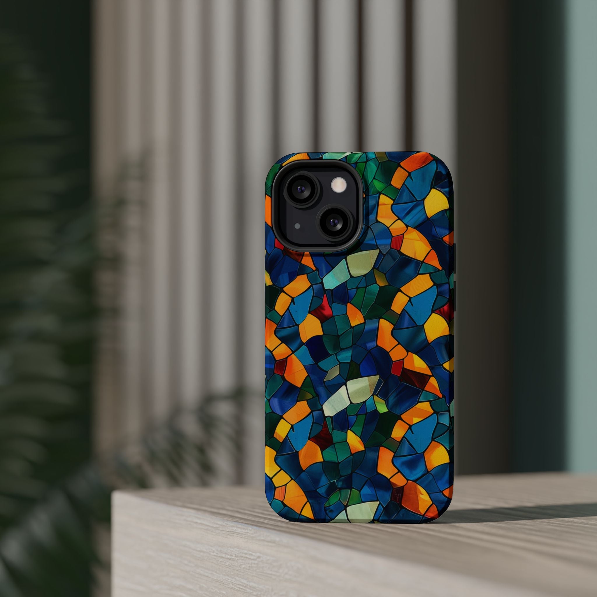 Stained Glass Mosaic Magnetic Impact Phone Case — Durable Protective Cover
