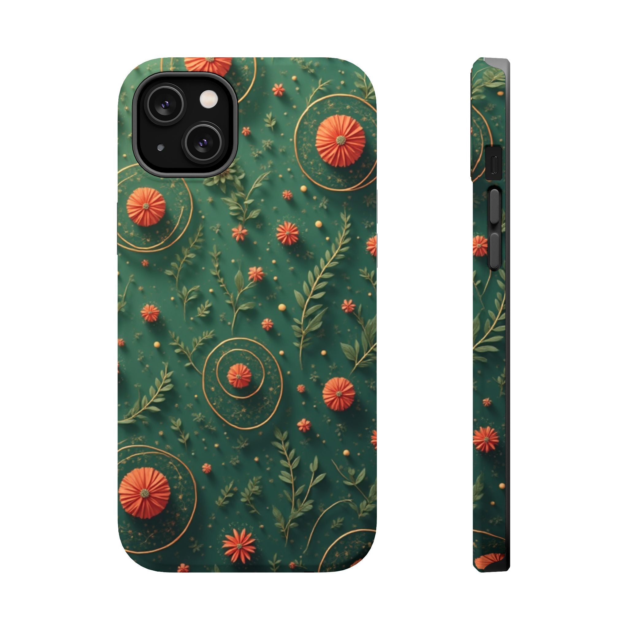 Floral Green Magnetic Impact Phone Case — Protective Botanical Design