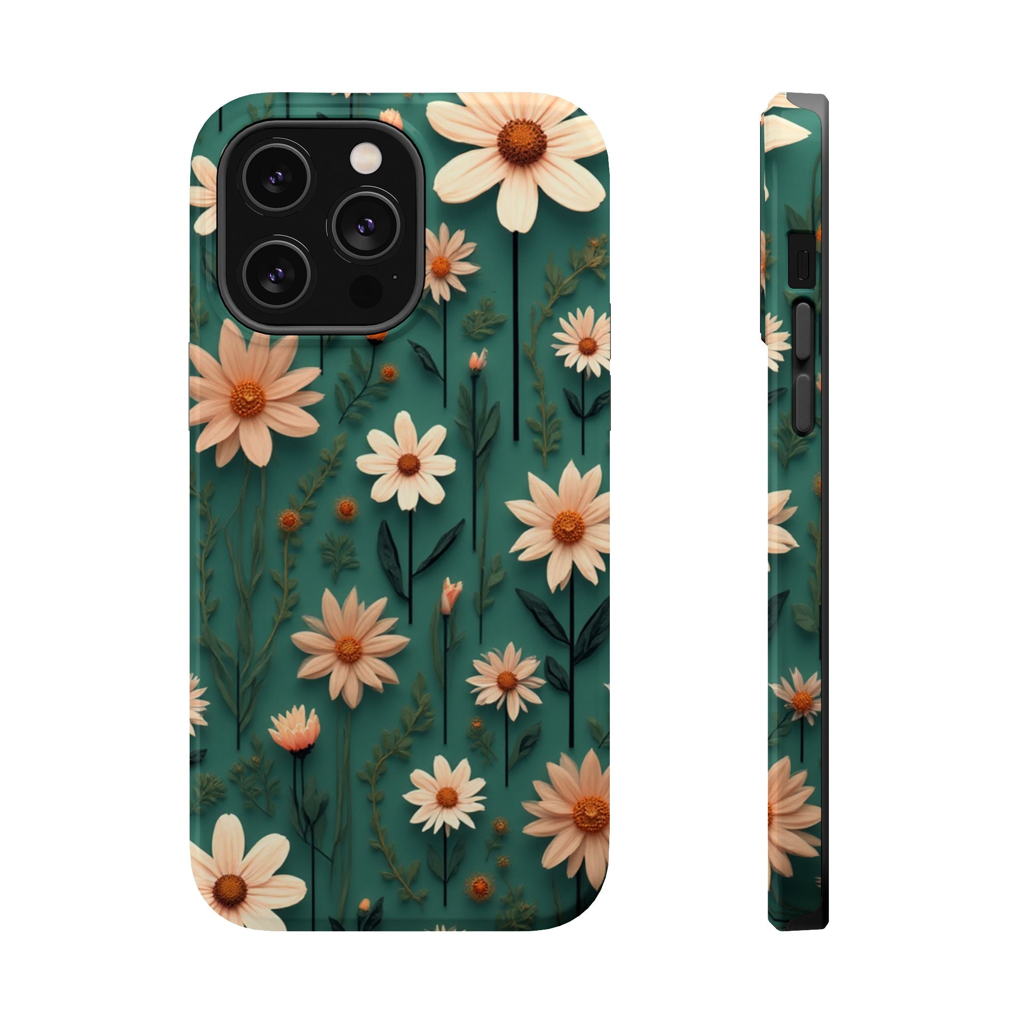 Floral Daisy Magnetic Impact-Resistant Phone Case