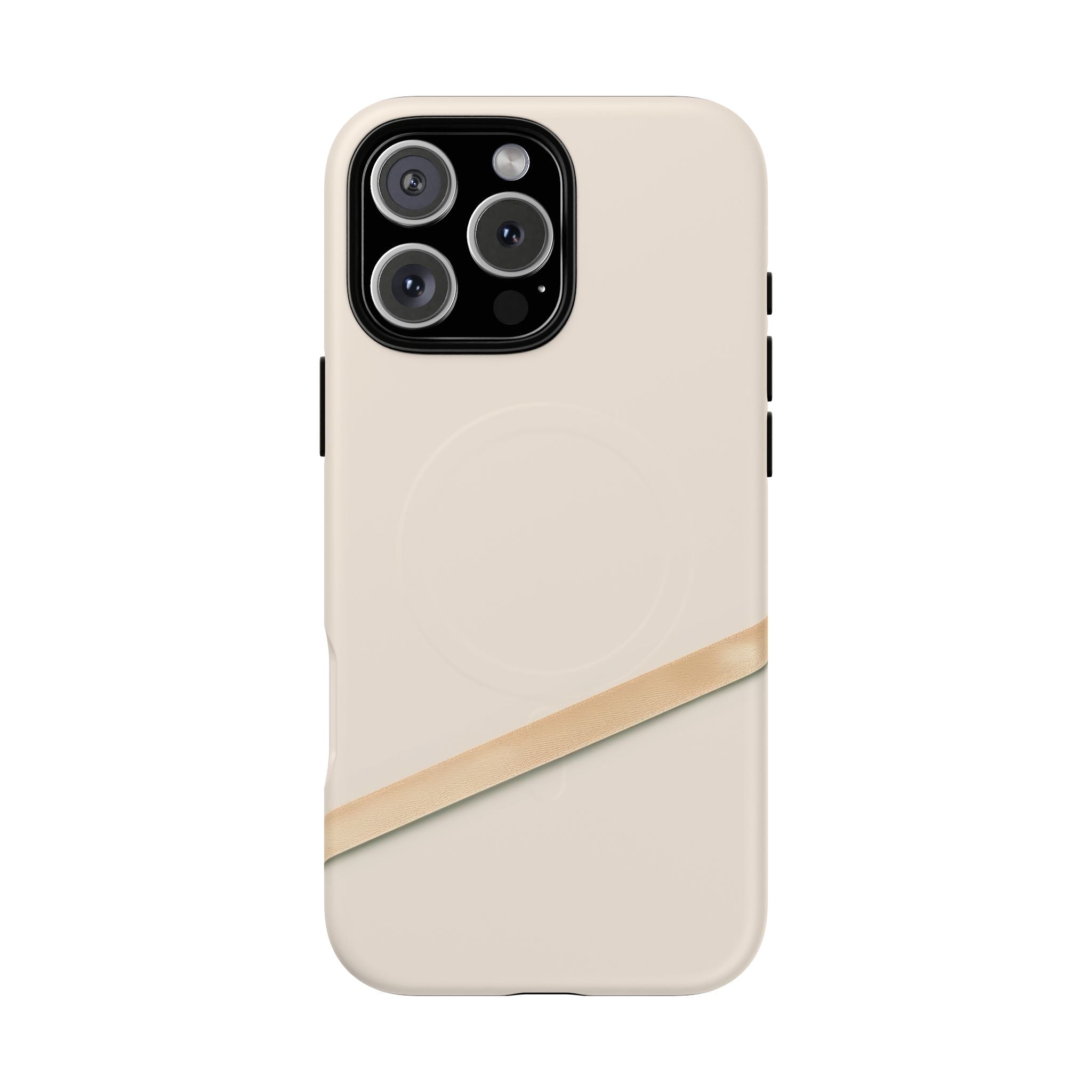 MagSafe Tough Phone Case — Sleek Sandstone with Gold Accent