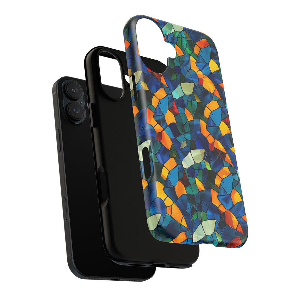 Stained Glass Mosaic Tough Magnetic Phone Case — Vibrant Abstract Protective Cover
