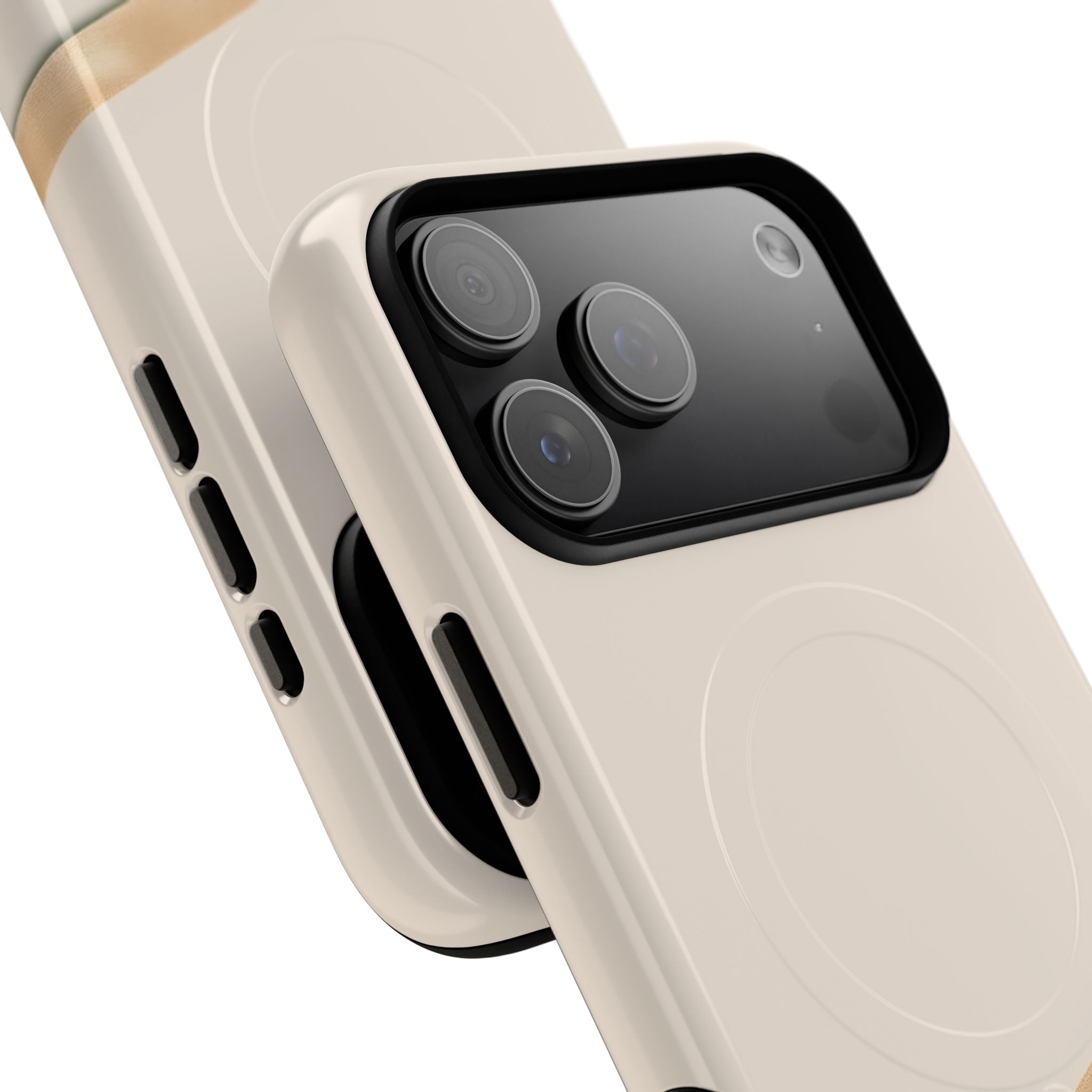 MagSafe Tough Phone Case — Sleek Sandstone with Gold Accent