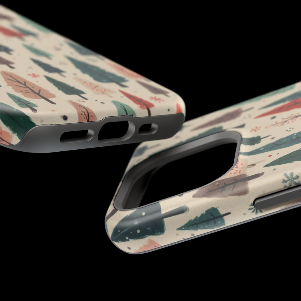 Forest Pattern Magnetic Impact-Resistant Phone Case — Winter Tree Design