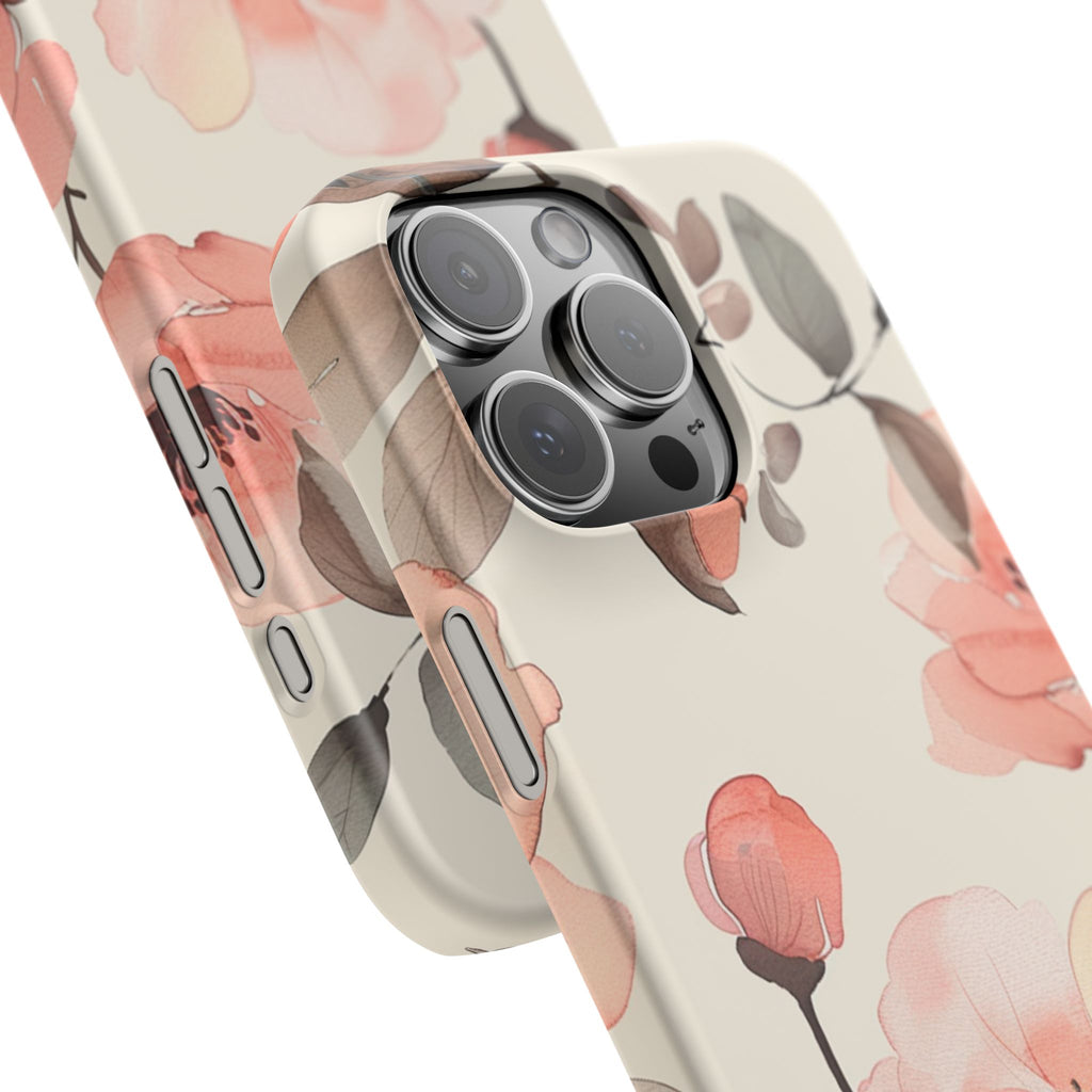 Floral Snap Phone Case — Blush Watercolor Poppies