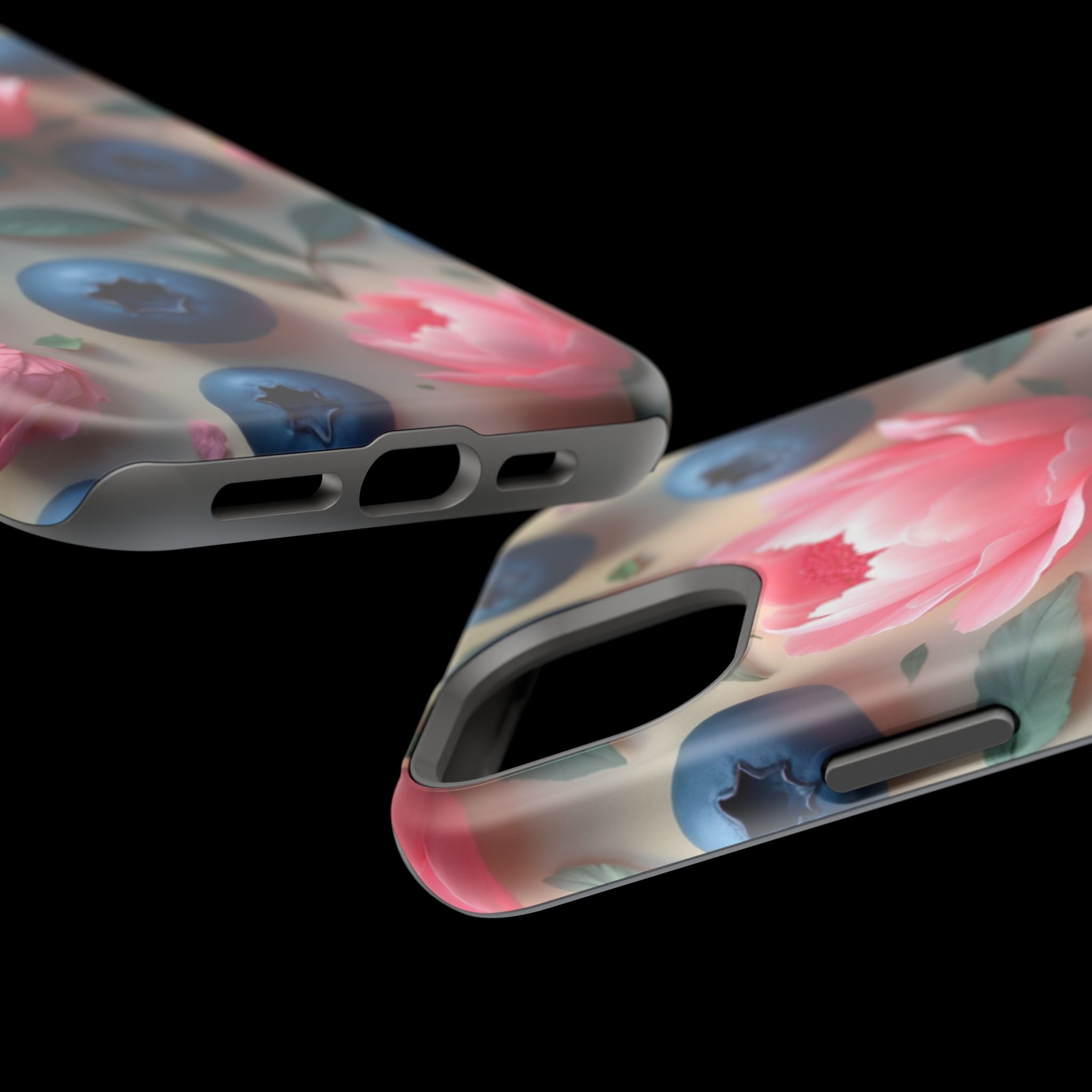 Floral Blueberry Phone Case — Magnetic Impact-Resistant