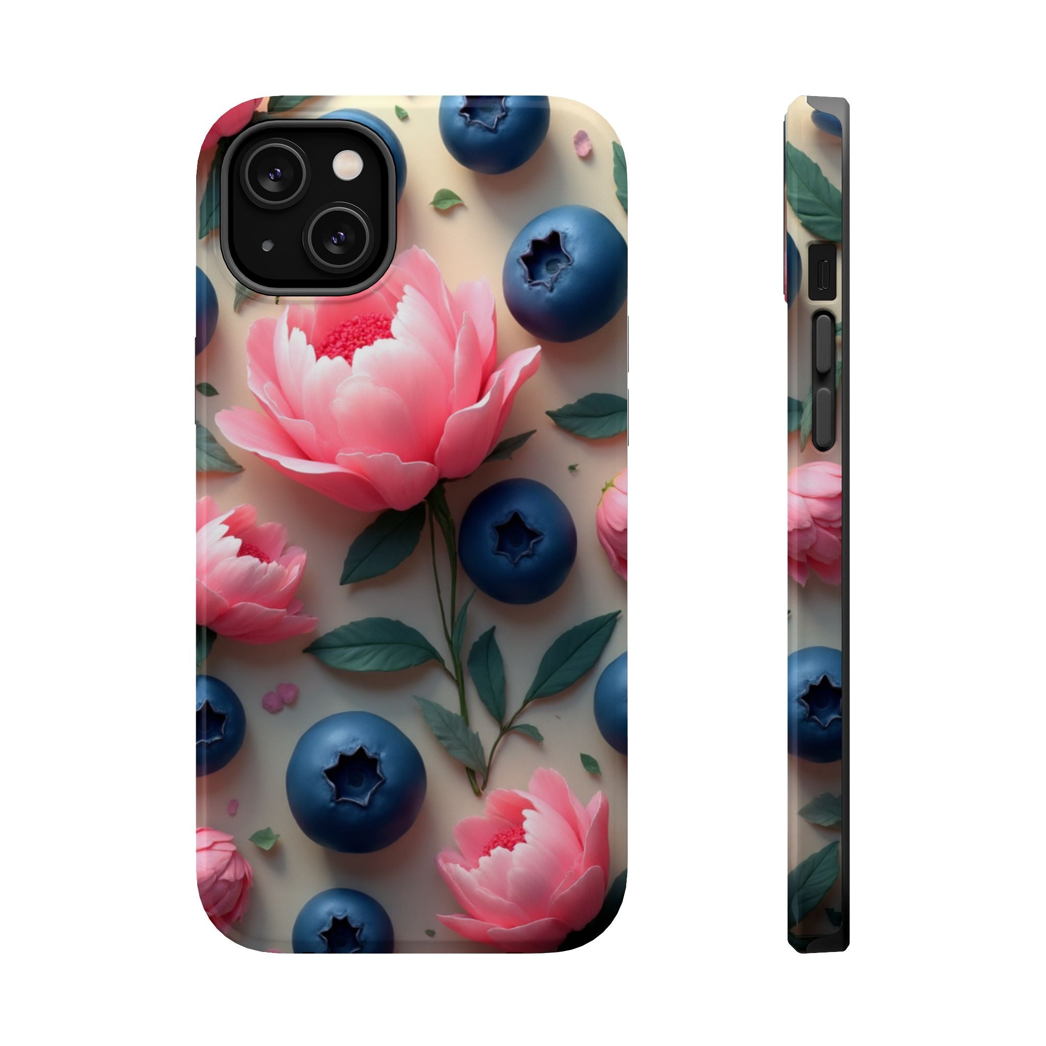Floral Blueberry Phone Case — Magnetic Impact-Resistant