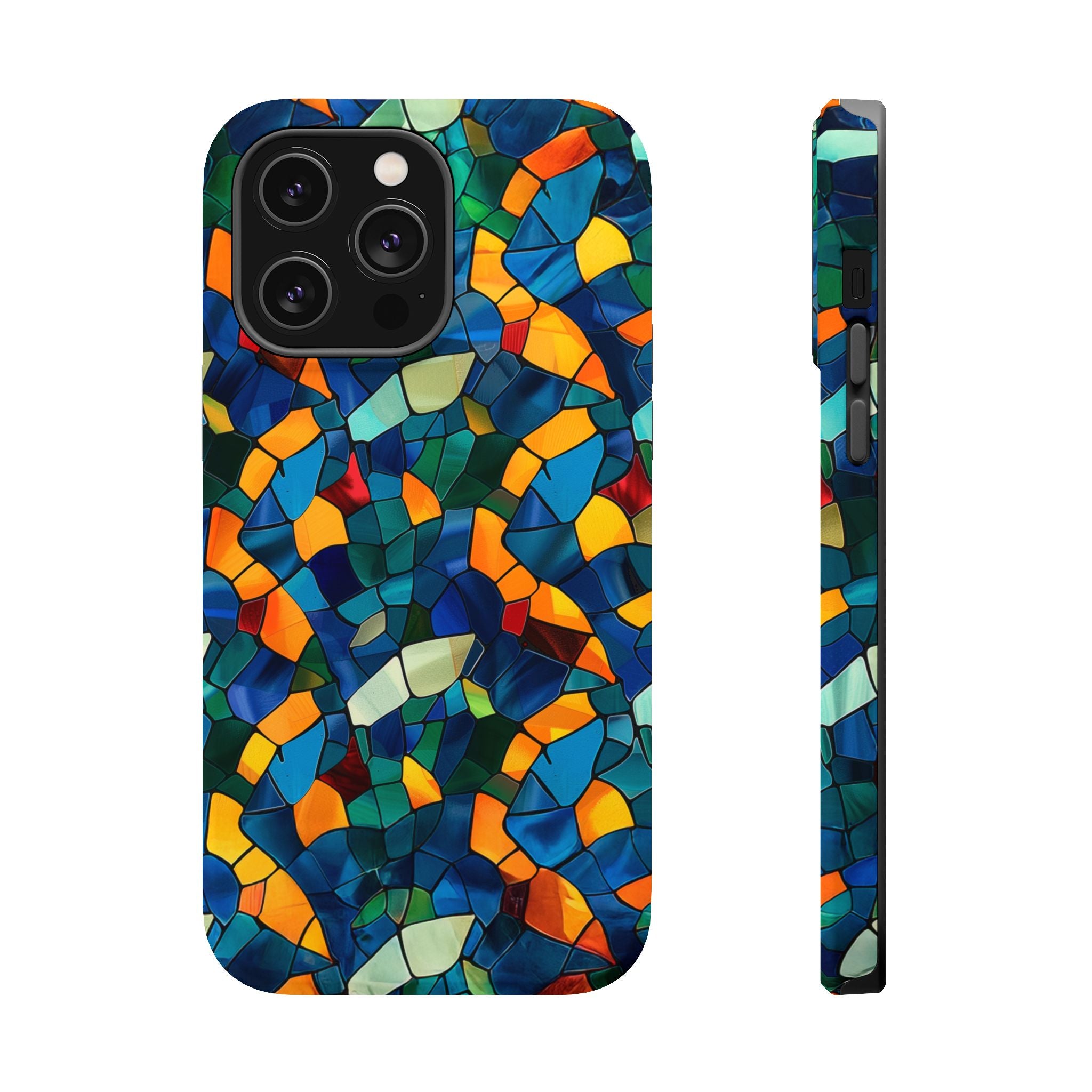 Stained Glass Mosaic Magnetic Impact Phone Case — Durable Protective Cover