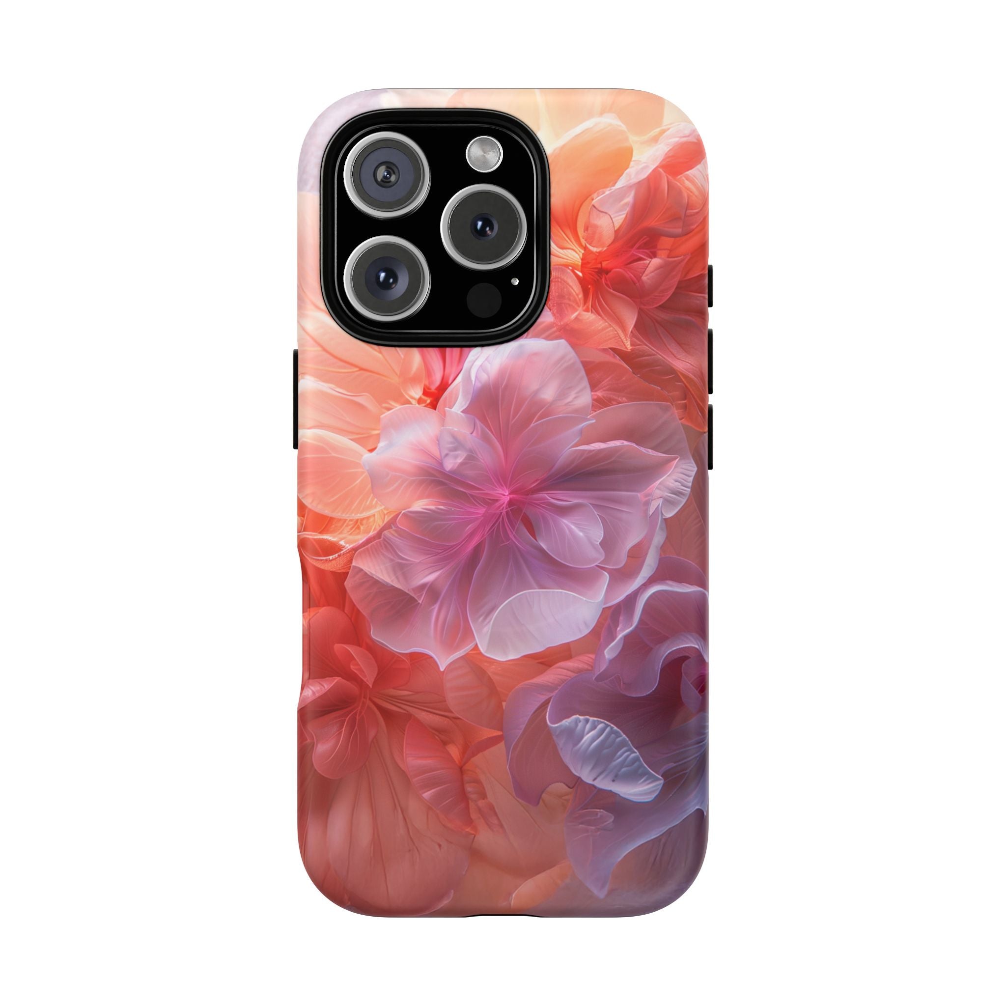 Floral Dream Tough Magnetic Phone Case — Pink Peach Petal Design