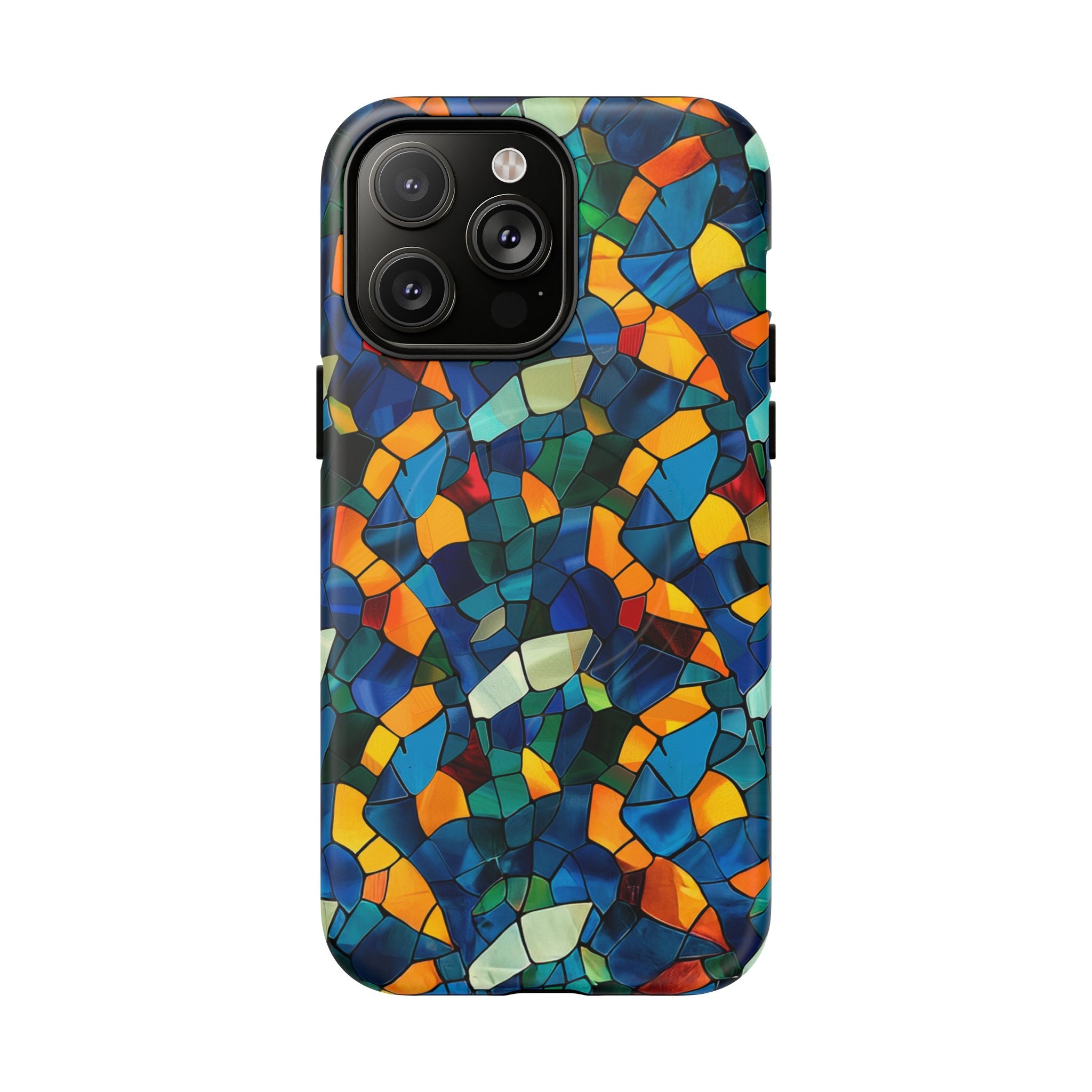 Stained Glass Mosaic Tough Magnetic Phone Case — Vibrant Abstract Protective Cover