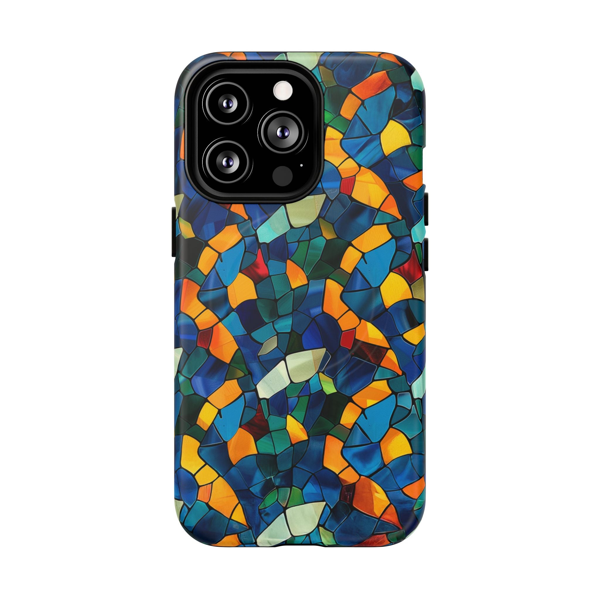 Stained Glass Mosaic Tough Magnetic Phone Case — Vibrant Abstract Protective Cover