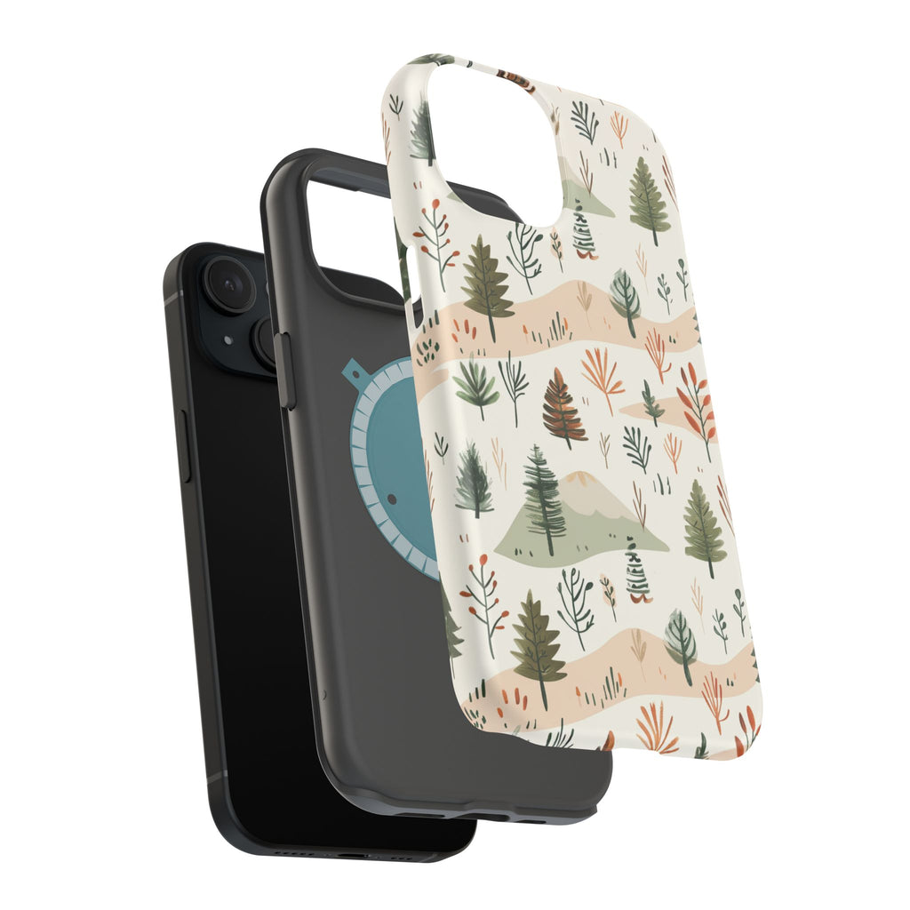 Magnetic Impact-Resistant Phone Case — Woodland Trees Pattern