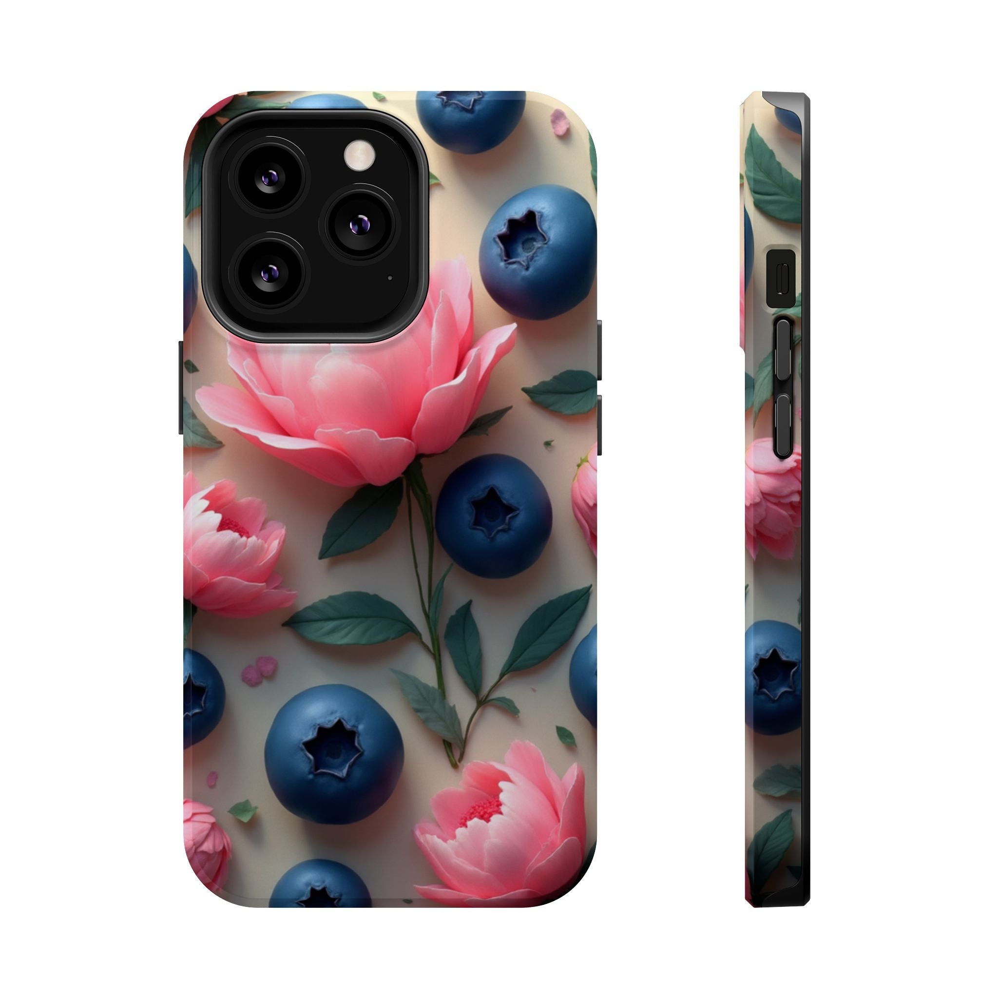 Floral Blueberry Phone Case — Magnetic Impact-Resistant