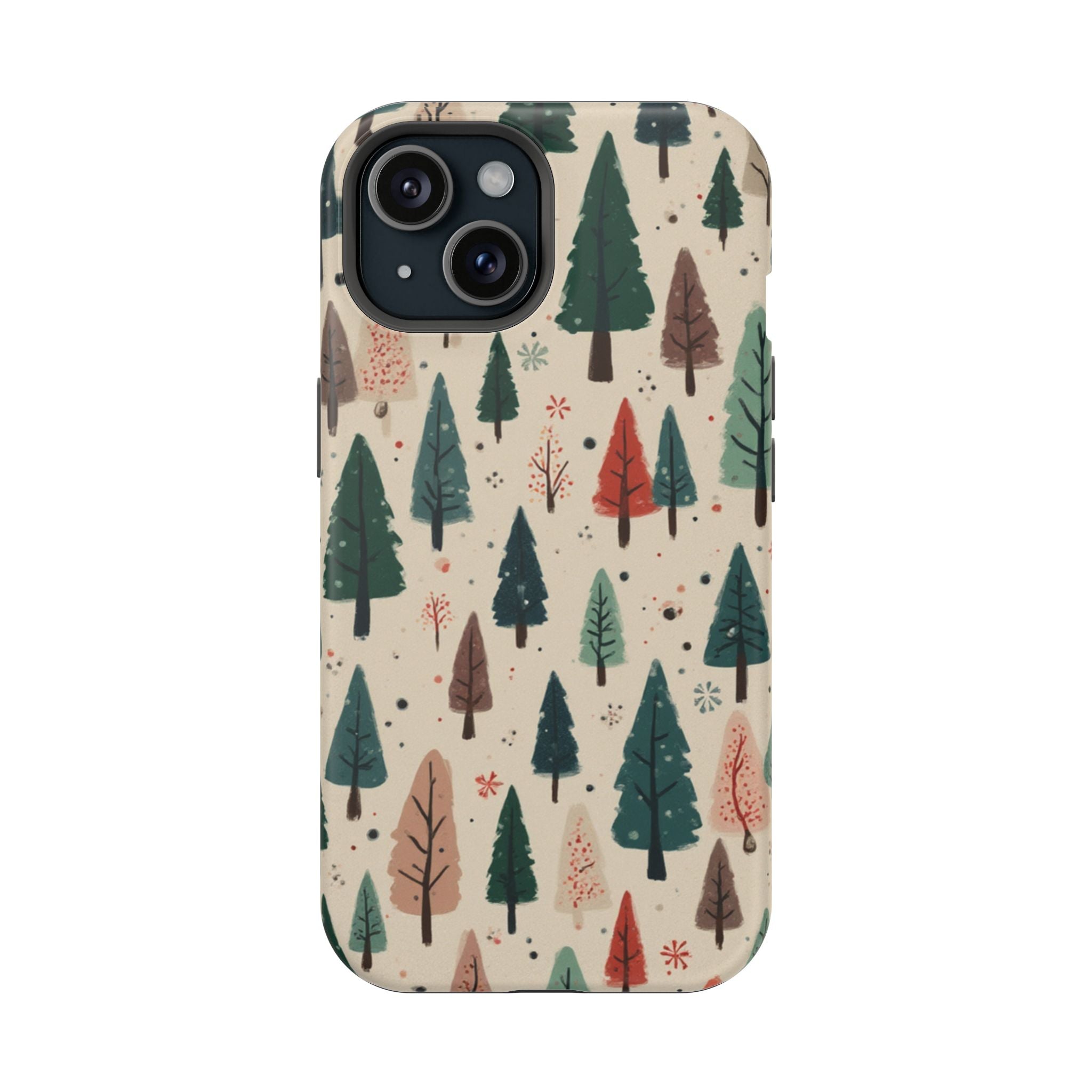 Forest Pattern Magnetic Impact-Resistant Phone Case — Winter Tree Design