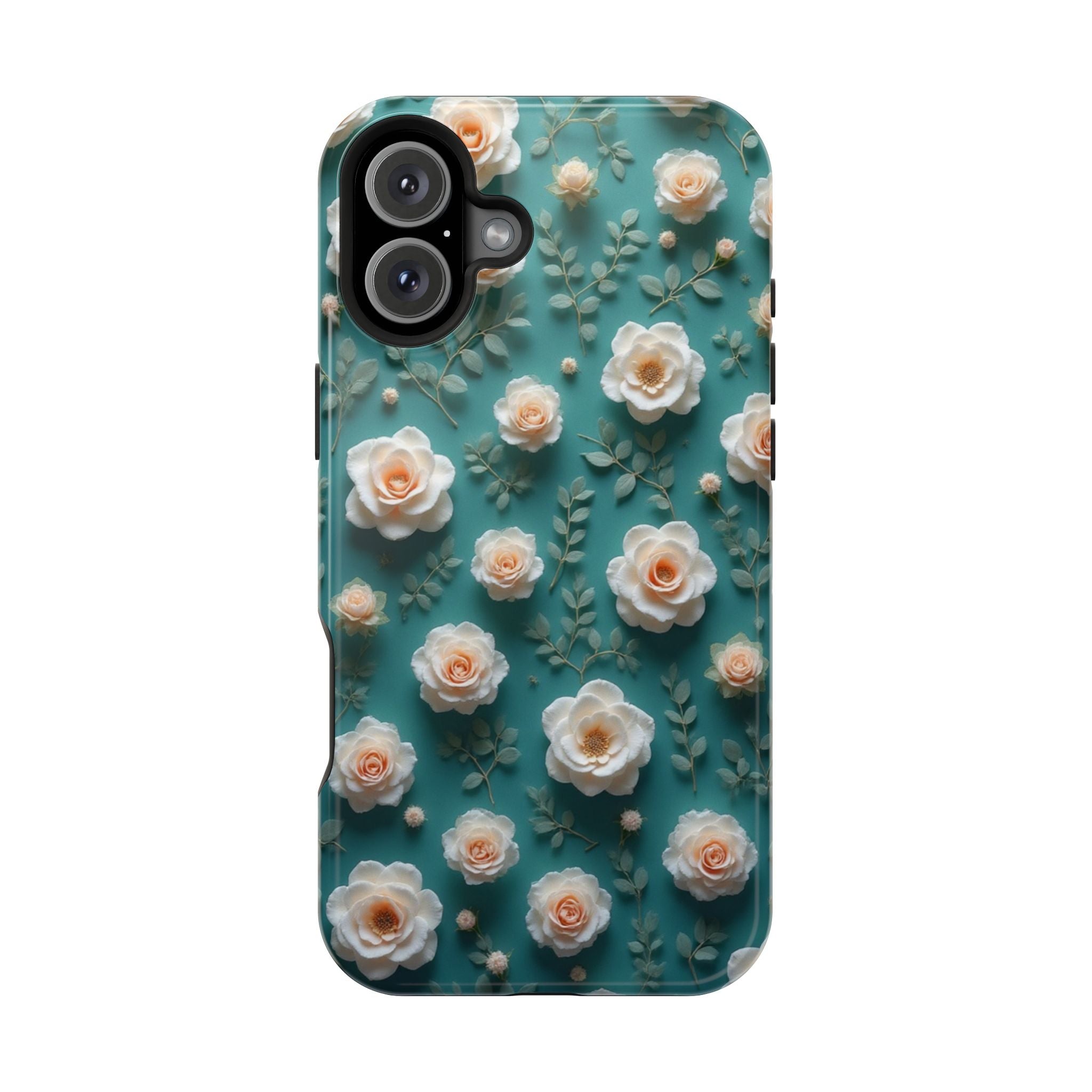 Floral Rose Pattern Magnetic Impact-Resistant Phone Case