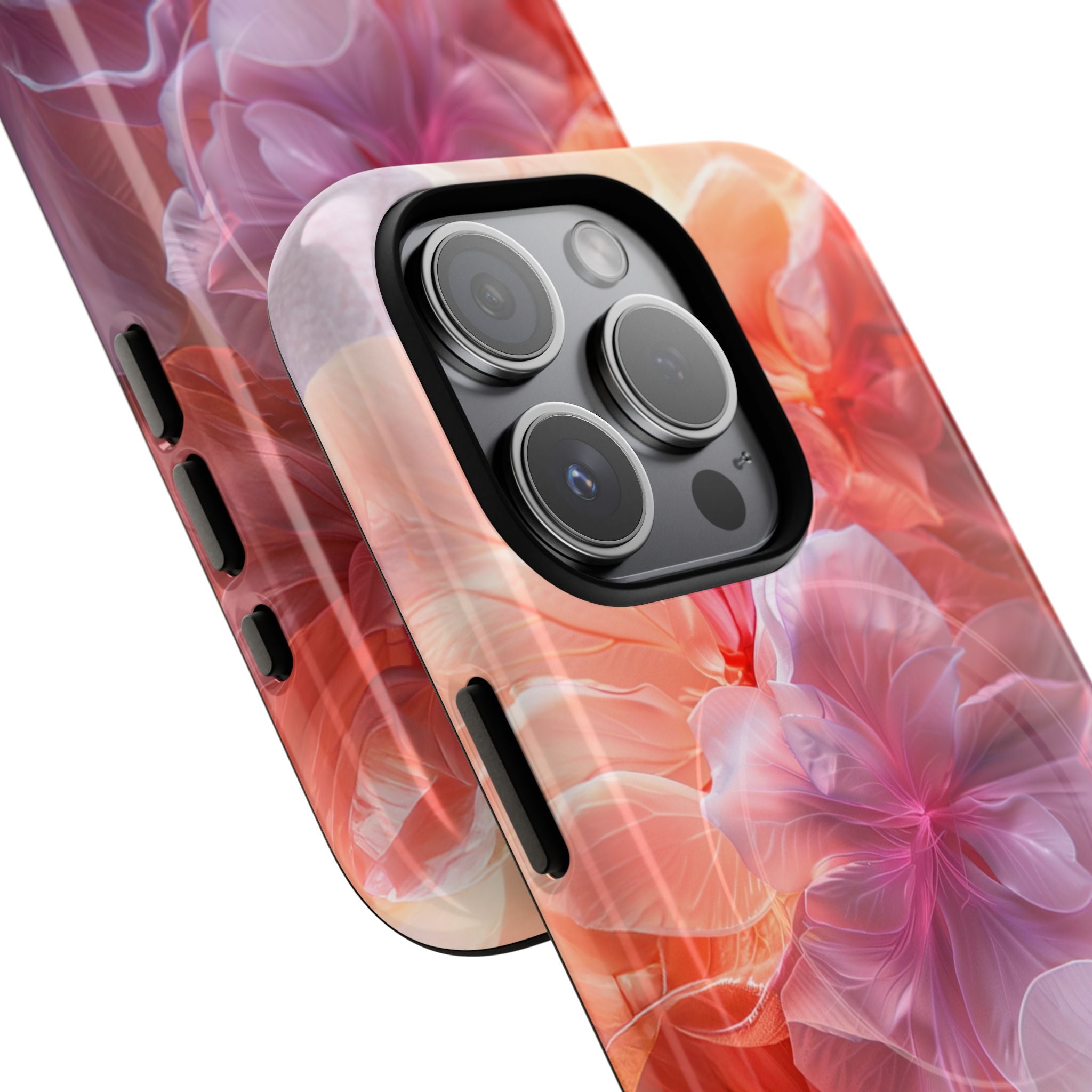 Floral Dream Tough Magnetic Phone Case — Pink Peach Petal Design