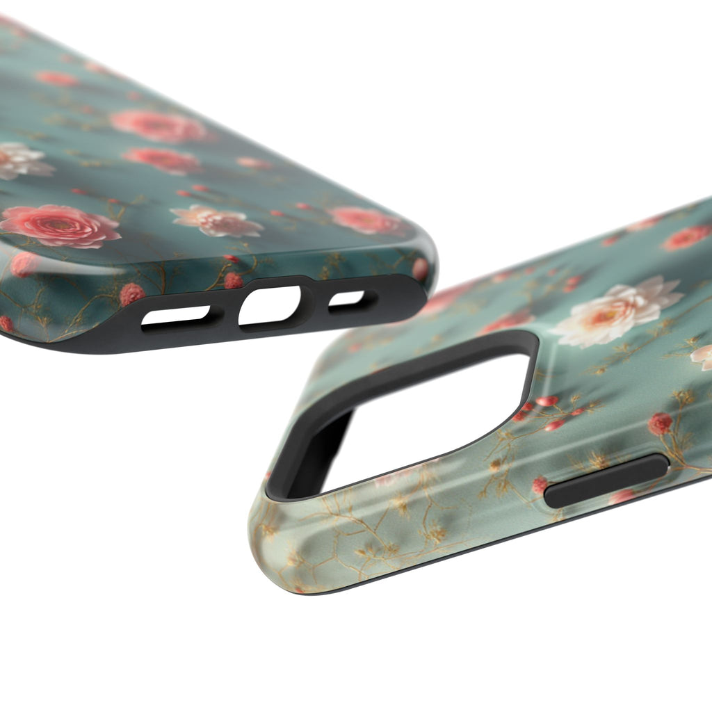 Floral Rose Pattern Magnetic Impact-Resistant Phone Case