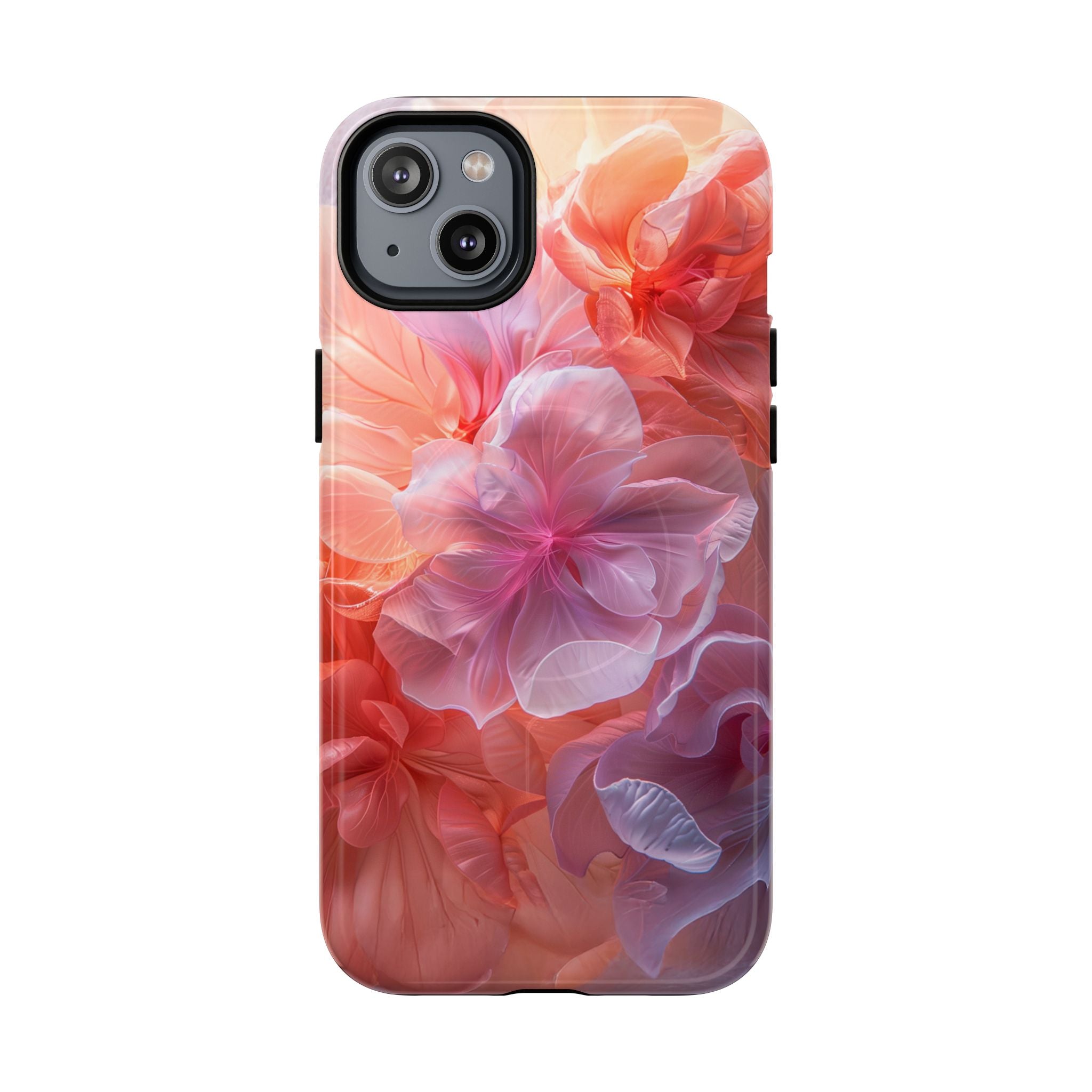 Floral Dream Tough Magnetic Phone Case — Pink Peach Petal Design
